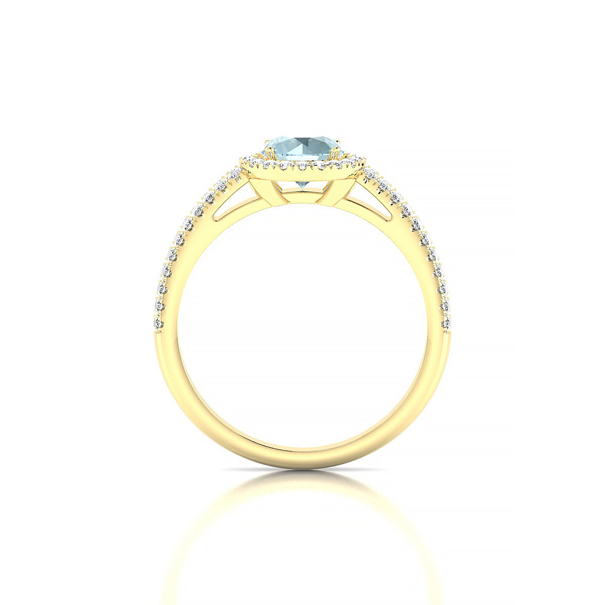 Celeste | 18k Yellow Gold 6 mm Round Aquamarine Ring