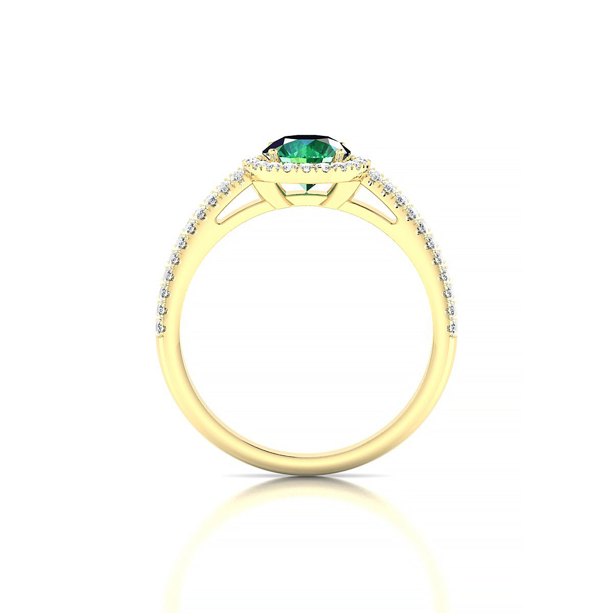 Celeste | 18k Yellow Gold 6 mm Round Emerald Ring