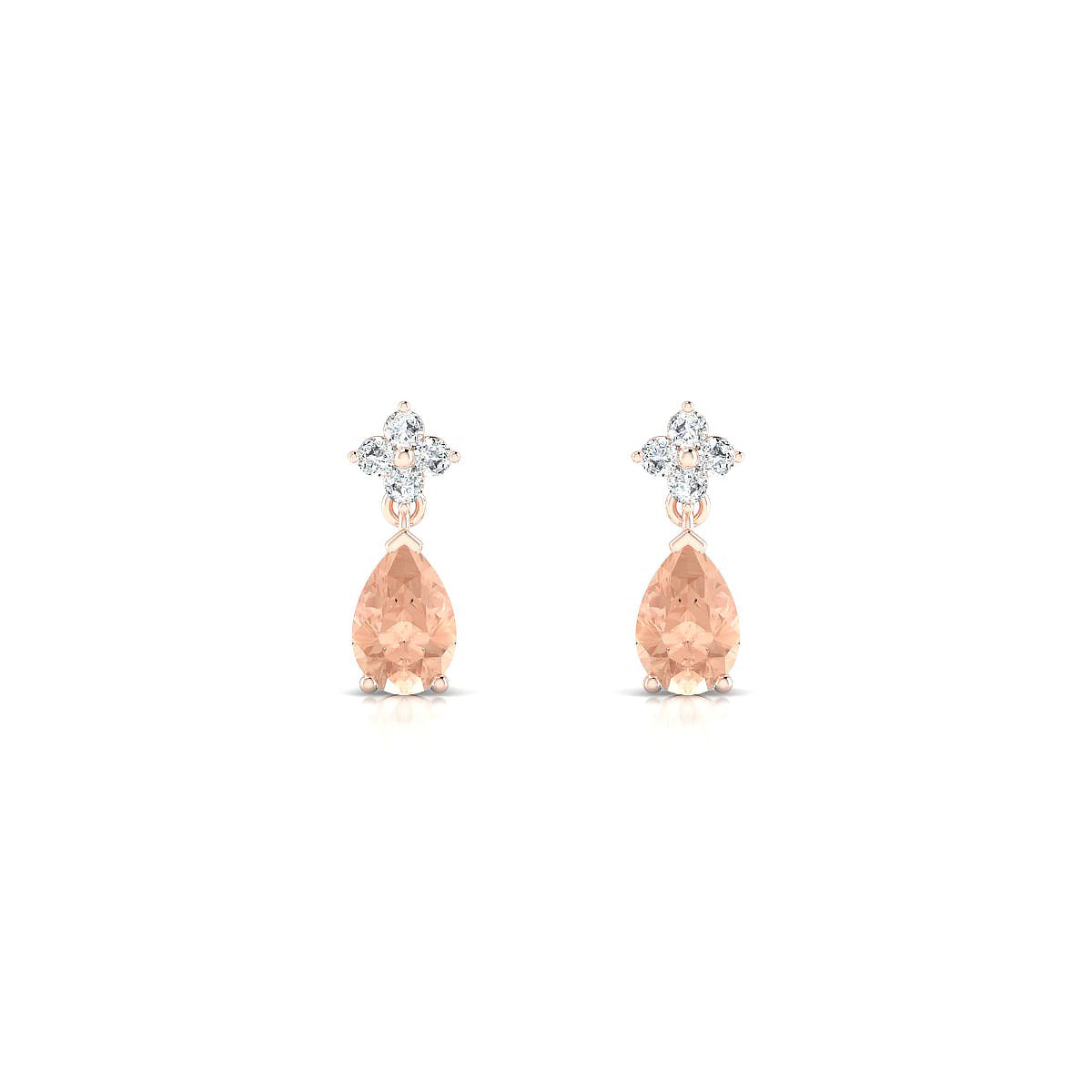 Celestial | 18k Rose Gold 6 x 4 mm Pear Morganite Earrings