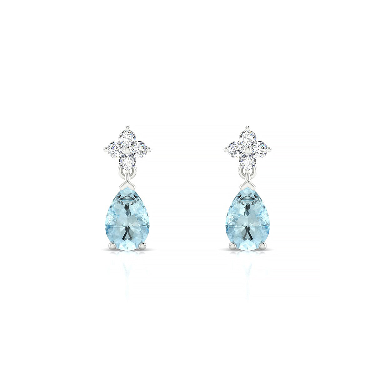 Celestial | 18k White Gold 6 x 4 mm Pear Aquamarine Earrings