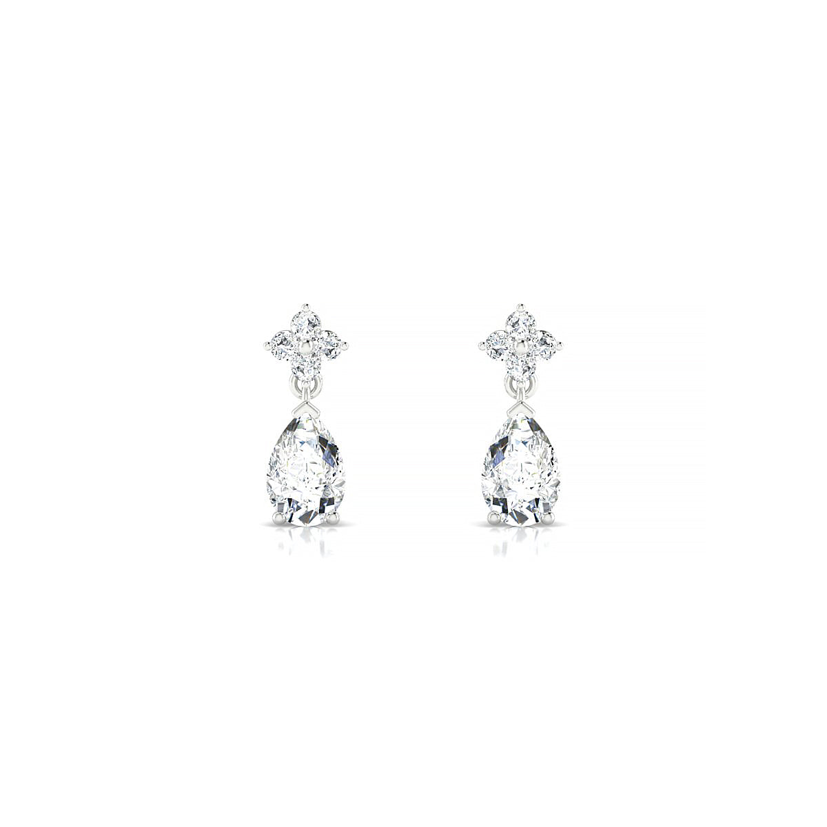 Celestial | 18k White Gold 6 x 4 mm Pear Diamond Earrings