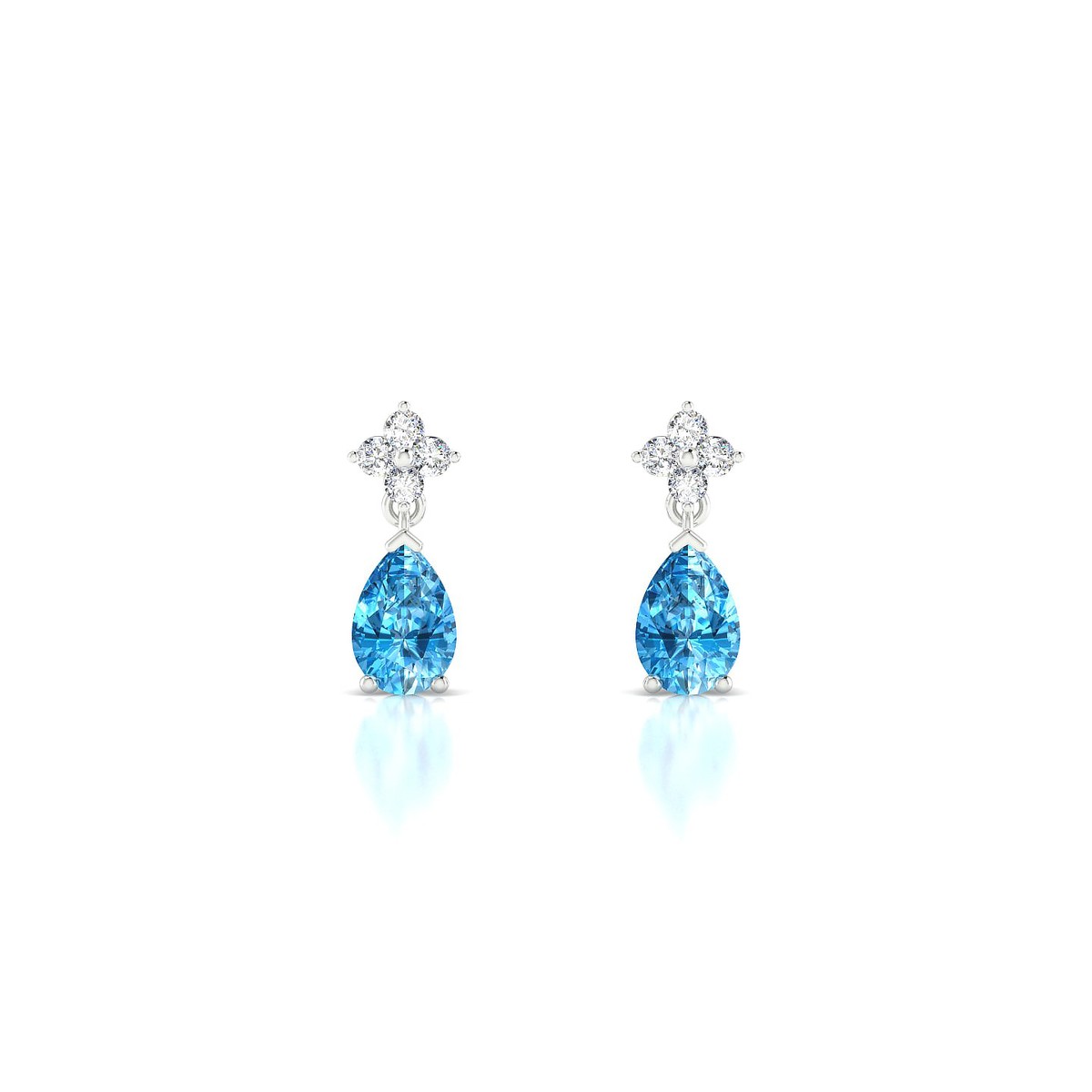 Celestial | 18k White Gold 6 x 4 mm Pear Topaz Earrings
