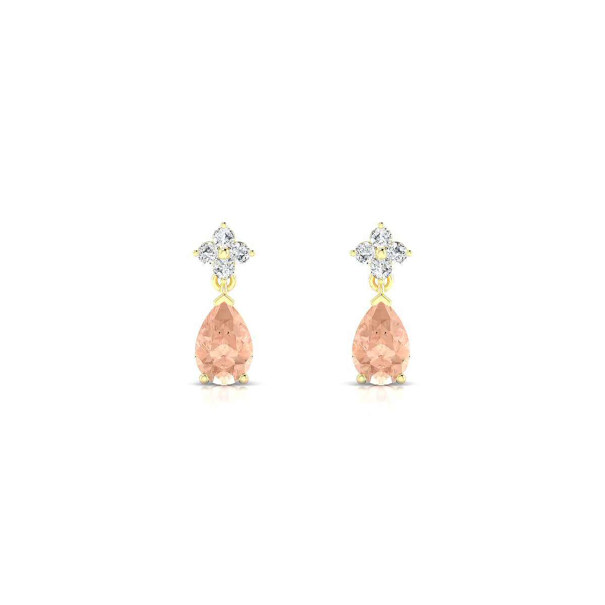 Celestial | 18k Yellow Gold 6 x 4 mm Pear Morganite Earrings