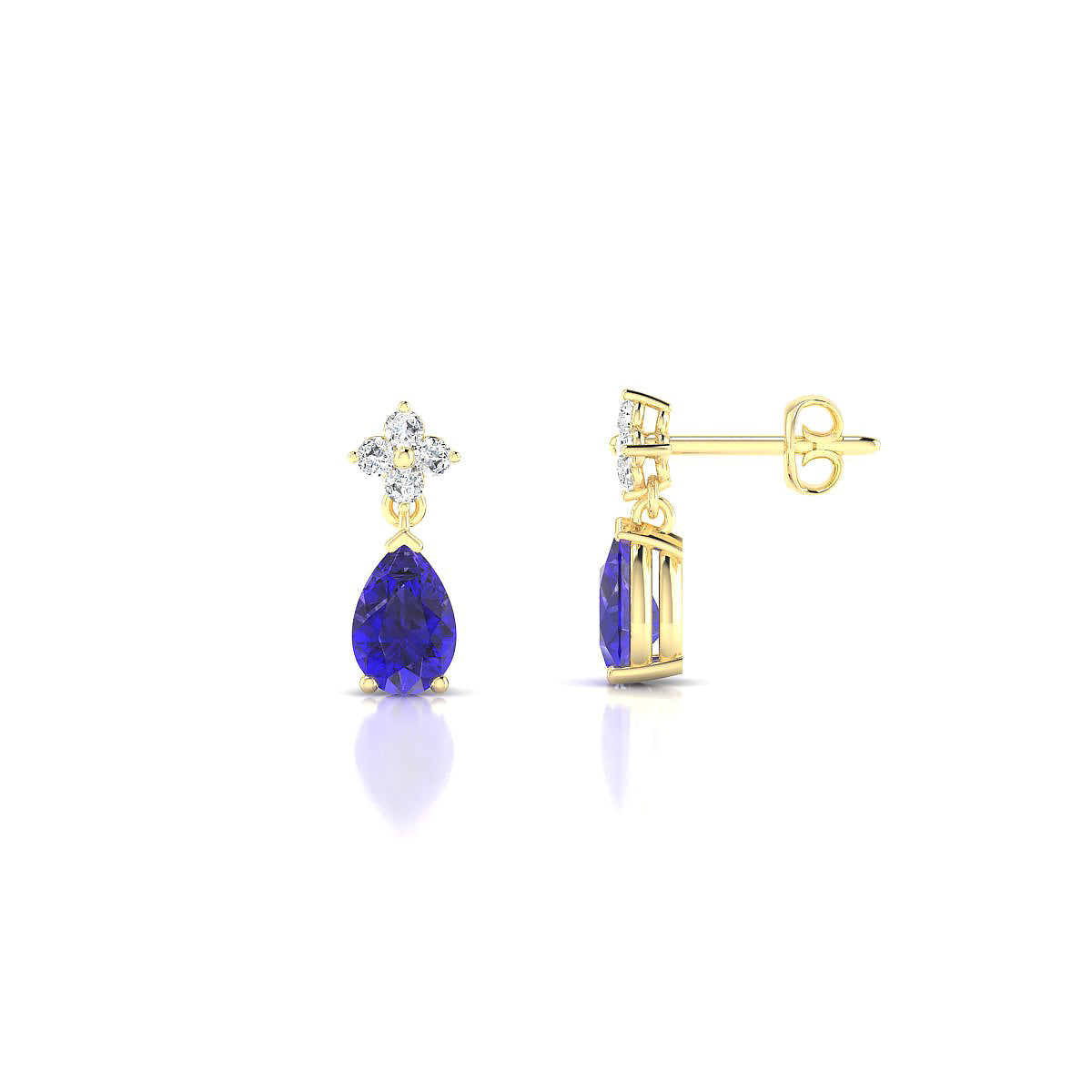 Celestial | 18k Yellow Gold 6 x 4 mm Pear Tanzanite Earrings