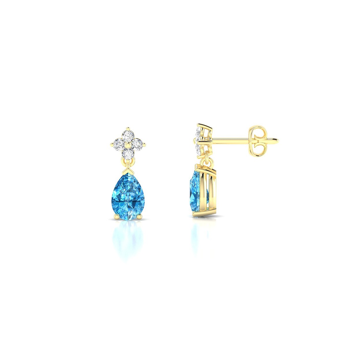 Celestial | 18k Yellow Gold 6 x 4 mm Pear Topaz Earrings