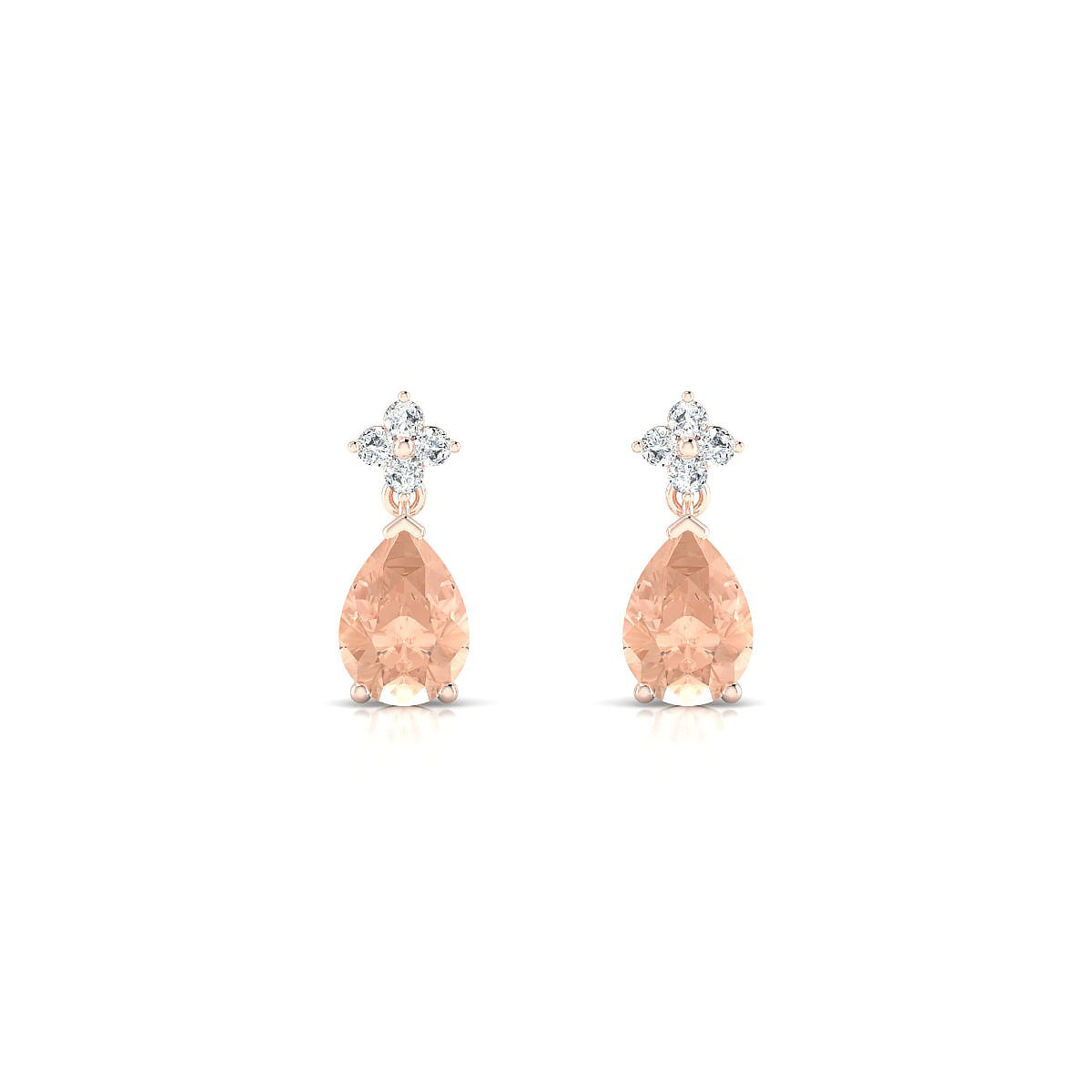 Celestial | 18k Rose Gold 7 x 5 mm Pear Morganite Earrings
