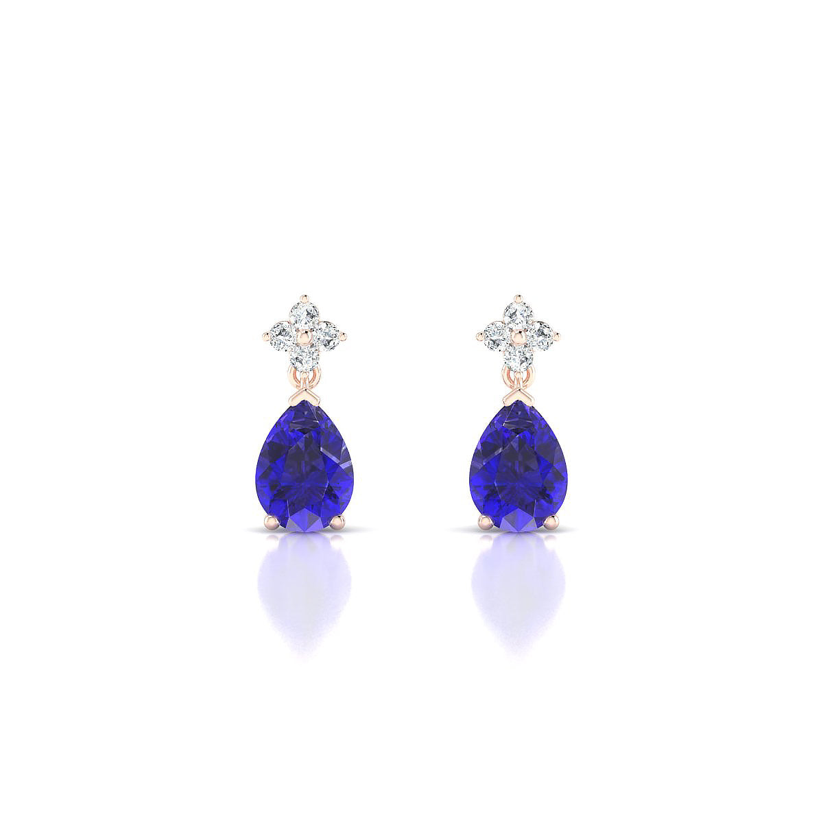 Celestial | 18k Rose Gold 7 x 5 mm Pear Tanzanite Earrings