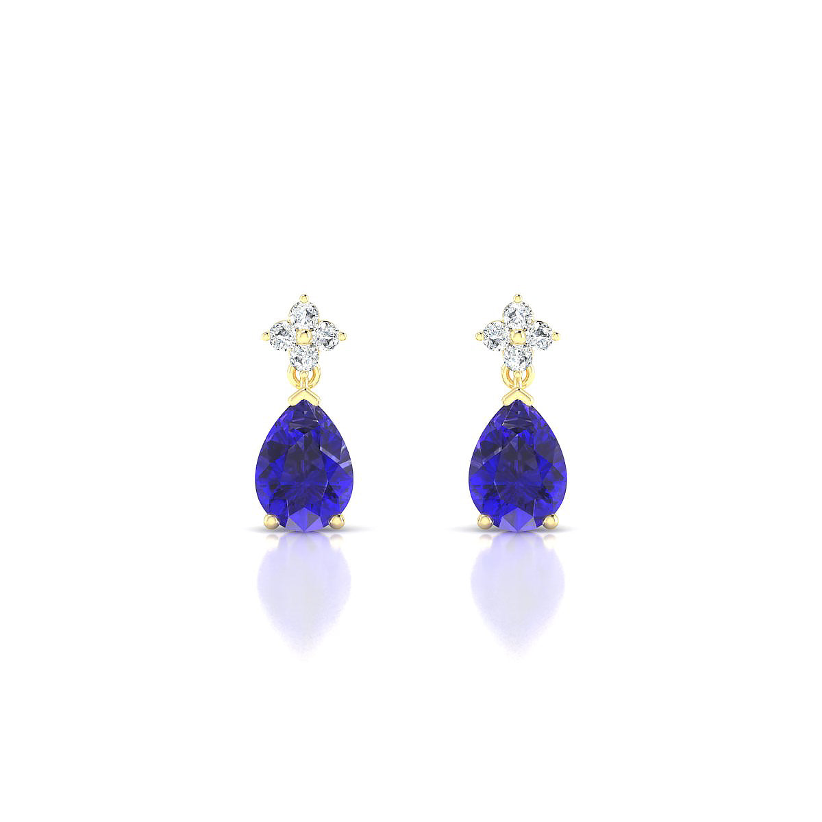 Celestial | 18k Yellow Gold 7 x 5 mm Pear Tanzanite Earrings