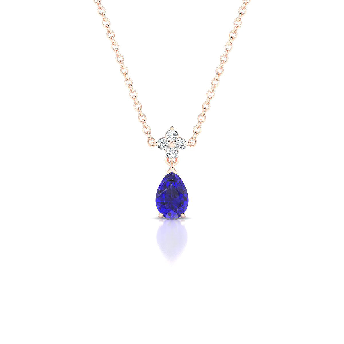 Celestial | 18k Rose Gold 6 x 4 mm Pear Tanzanite Pendant