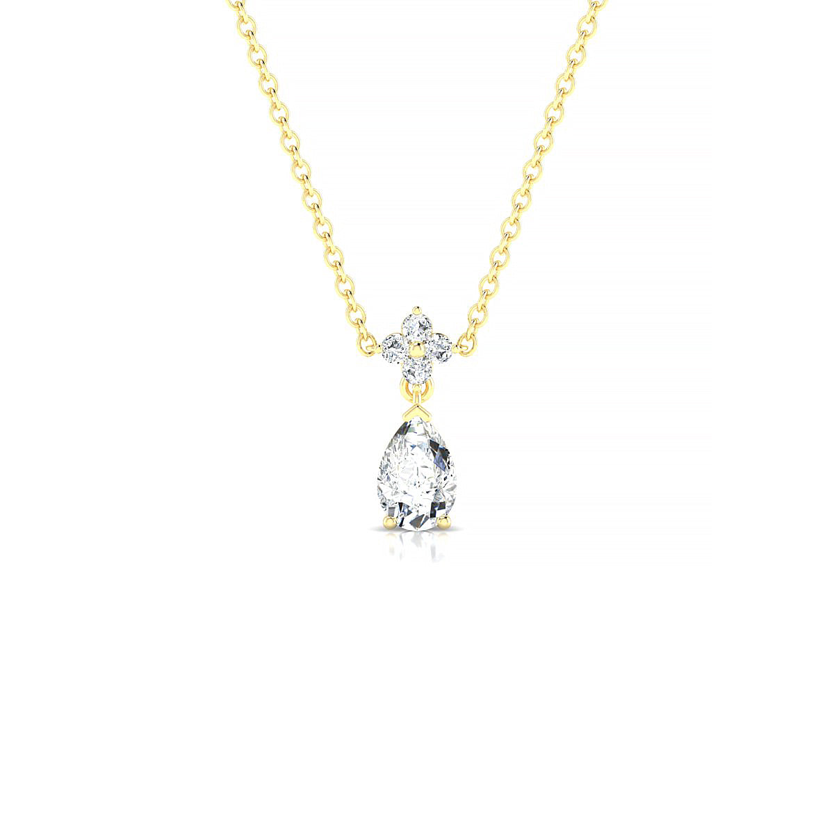 Celestial | 18k Yellow Gold 6 x 4 mm Pear Diamond Pendant