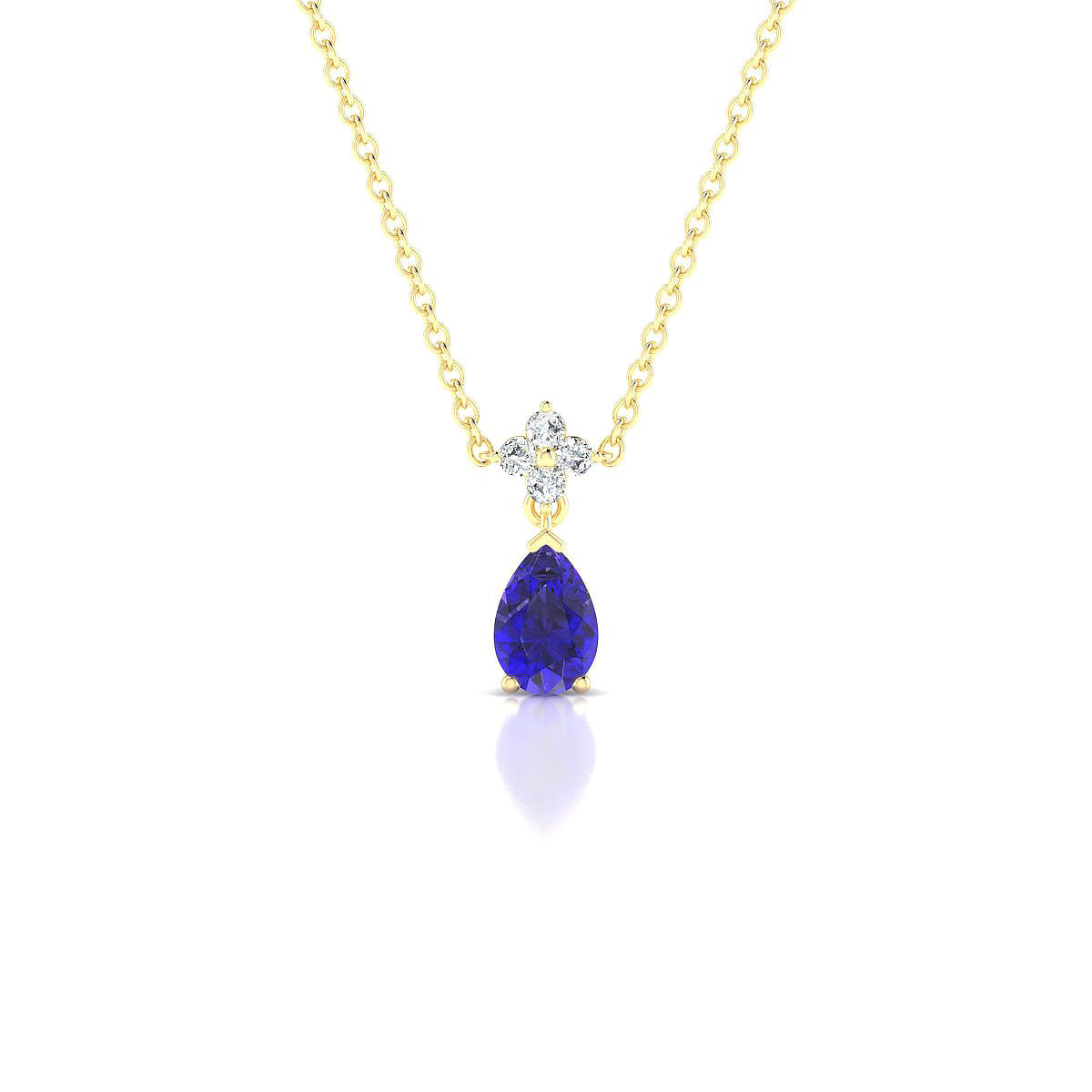 Celestial | 18k Yellow Gold 6 x 4 mm Pear Tanzanite Pendant