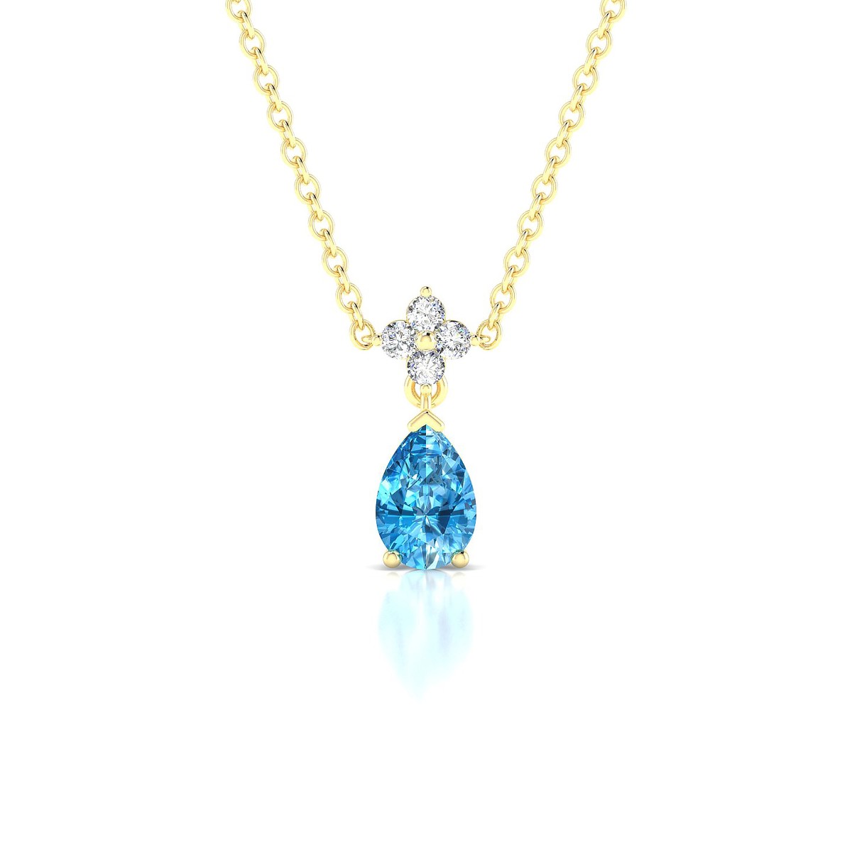 Celestial | 18k Yellow Gold 6 x 4 mm Pear Topaz Pendant