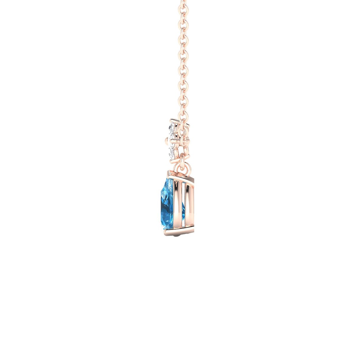Celestial | 18k Rose Gold 6 x 4 mm Pear Topaz Pendant