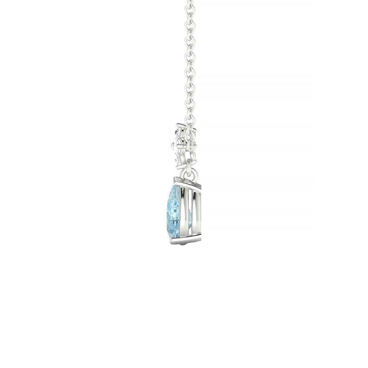 Celestial | 18k White Gold 6 x 4 mm Pear Aquamarine Pendant