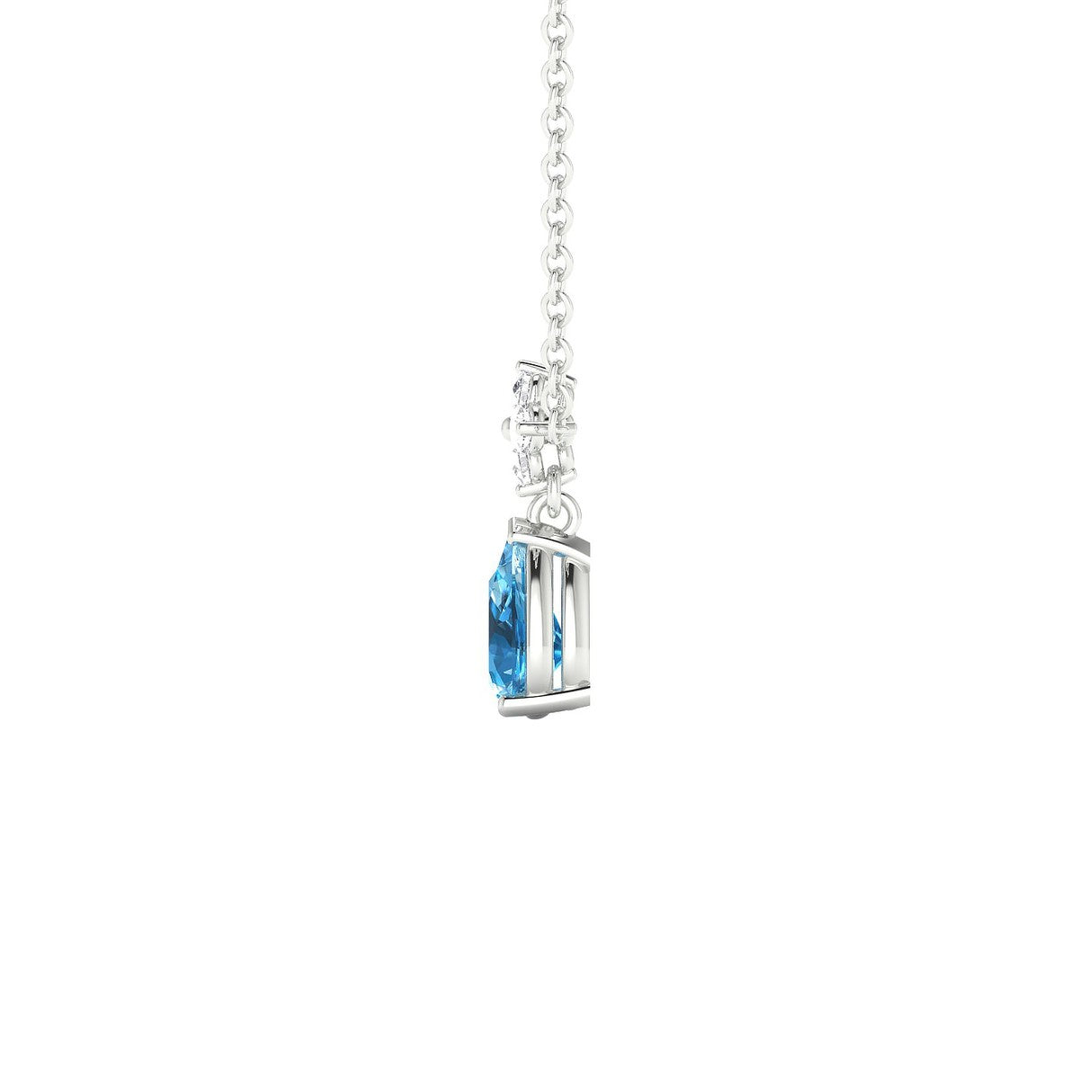Celestial | 18k White Gold 6 x 4 mm Pear Topaz Pendant