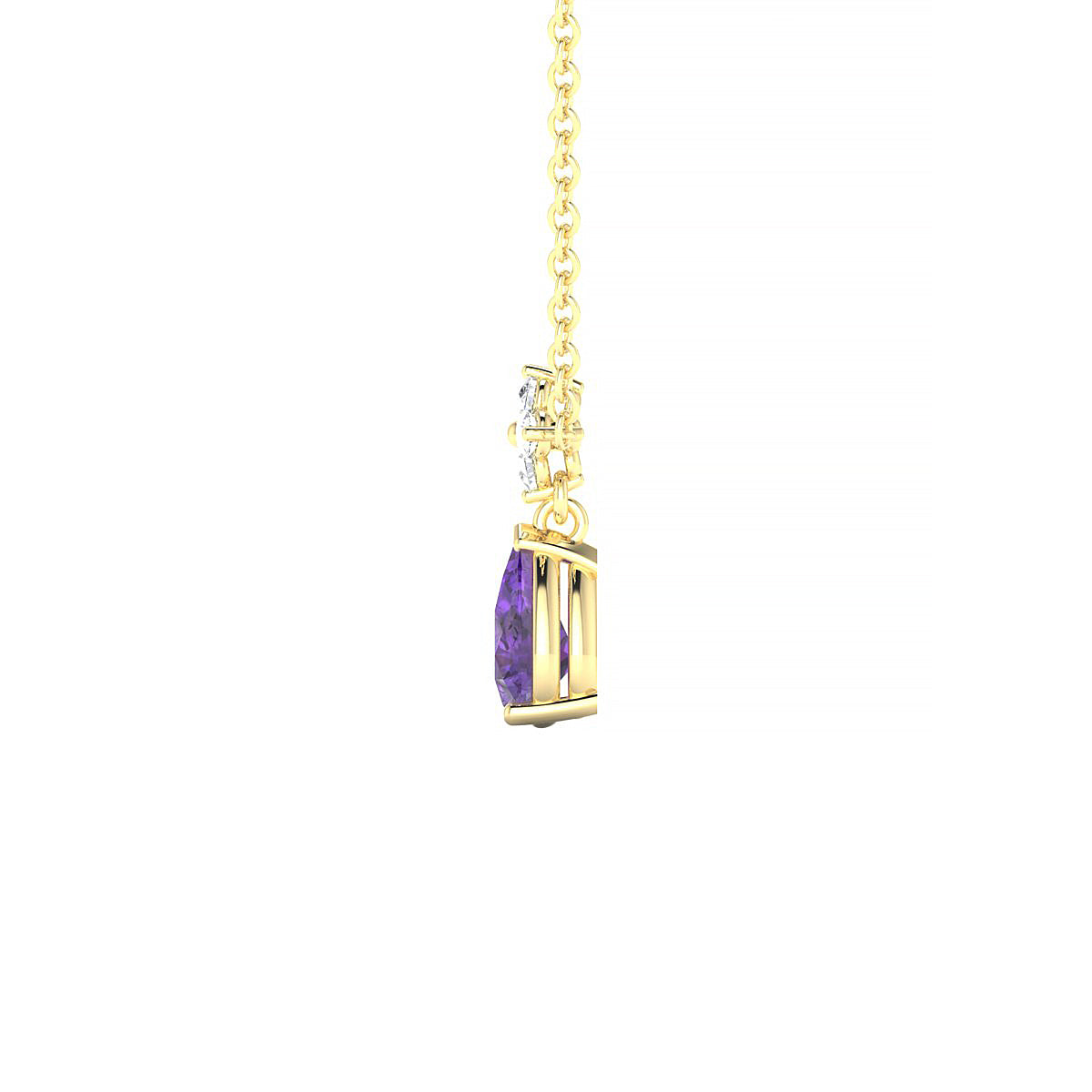 Celestial | 18k Yellow Gold 6 x 4 mm Pear Amethyst Pendant