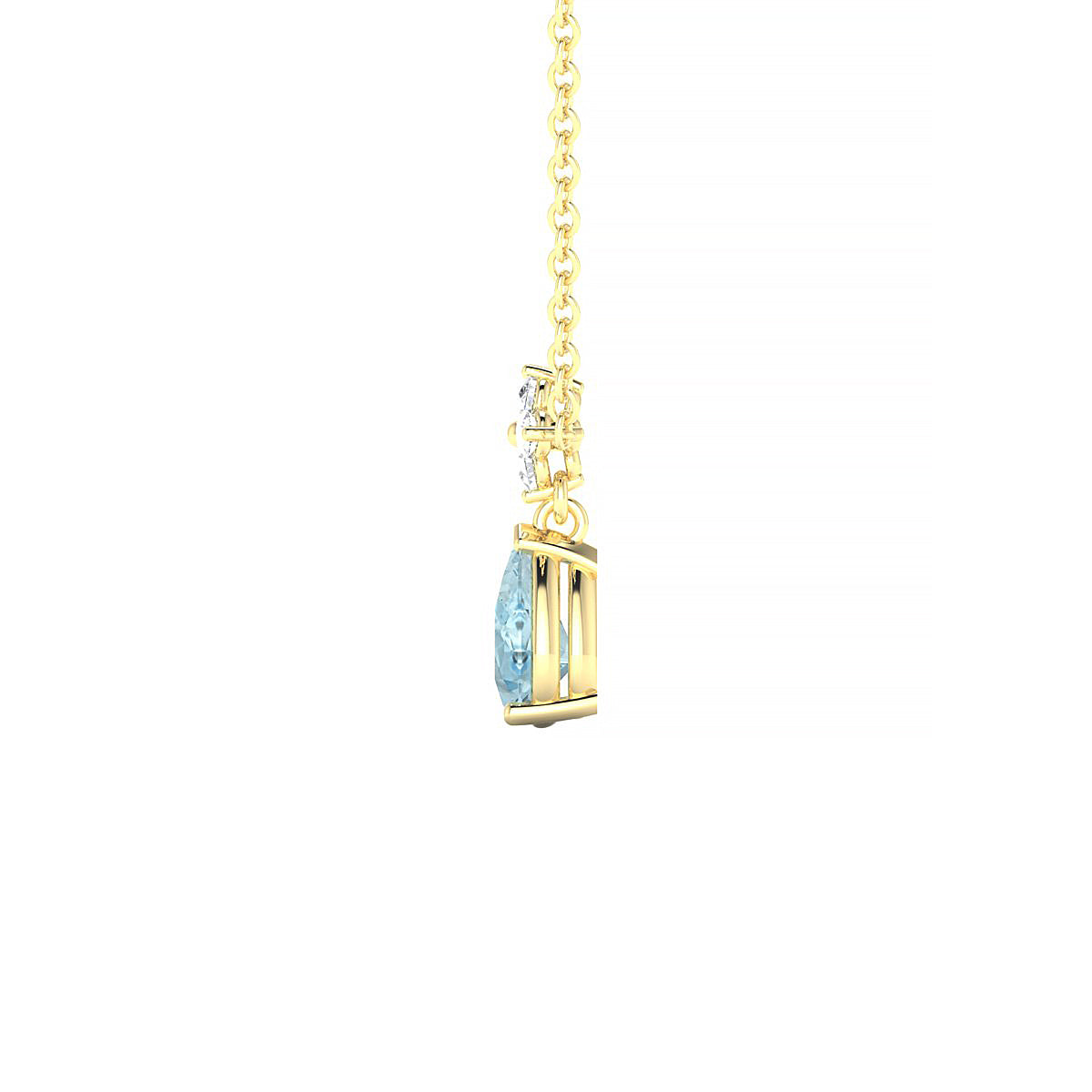 Celestial | 18k Yellow Gold 6 x 4 mm Pear Aquamarine Pendant