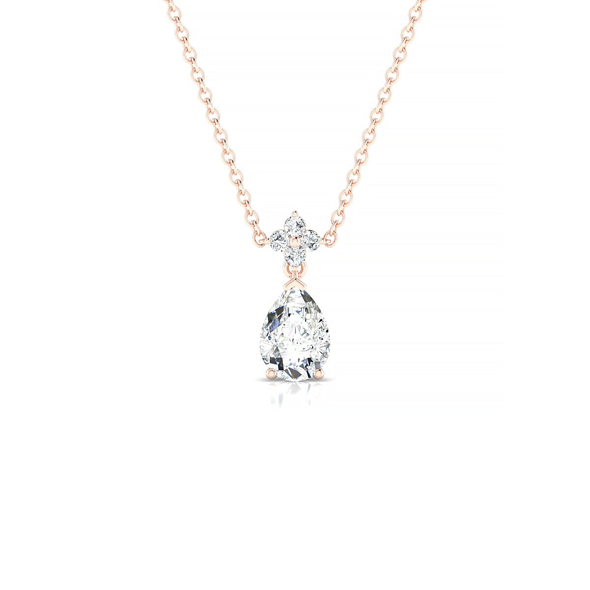 Celestial | 18k Rose Gold 7 x 5 mm Pear Diamond Pendant