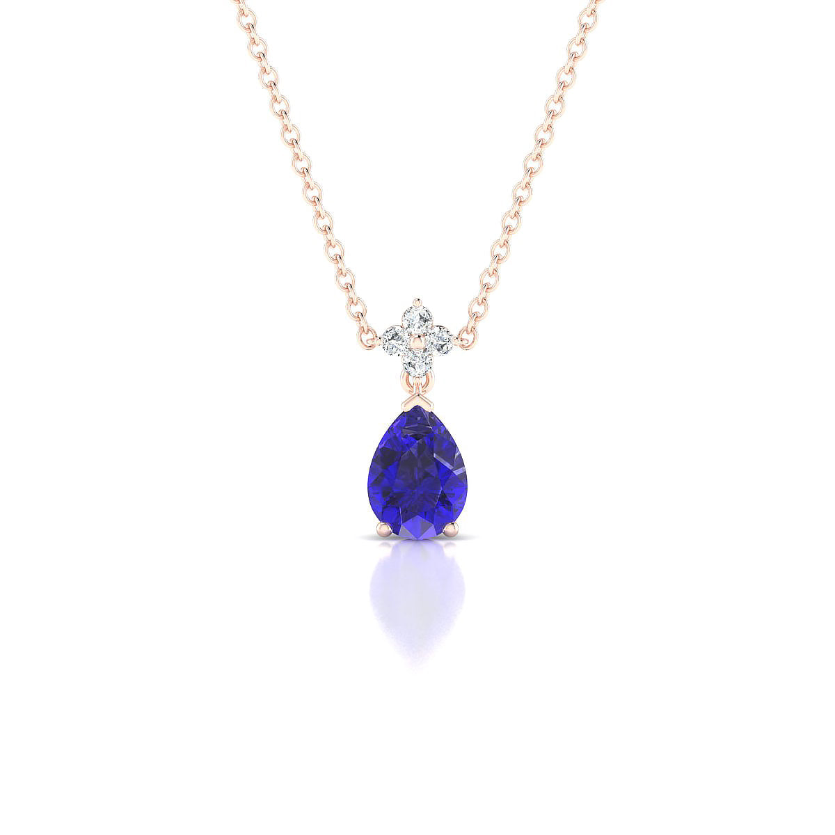 Celestial | 18k Rose Gold 7 x 5 mm Pear Tanzanite Pendant