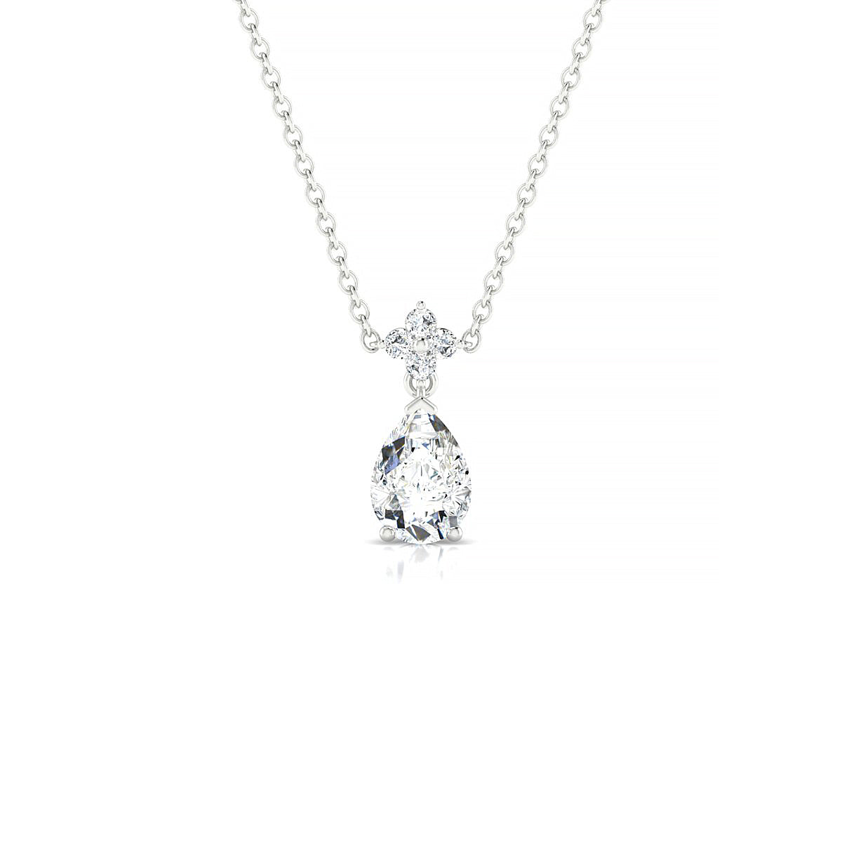 Celestial | 18k White Gold 7 x 5 mm Pear Diamond Pendant