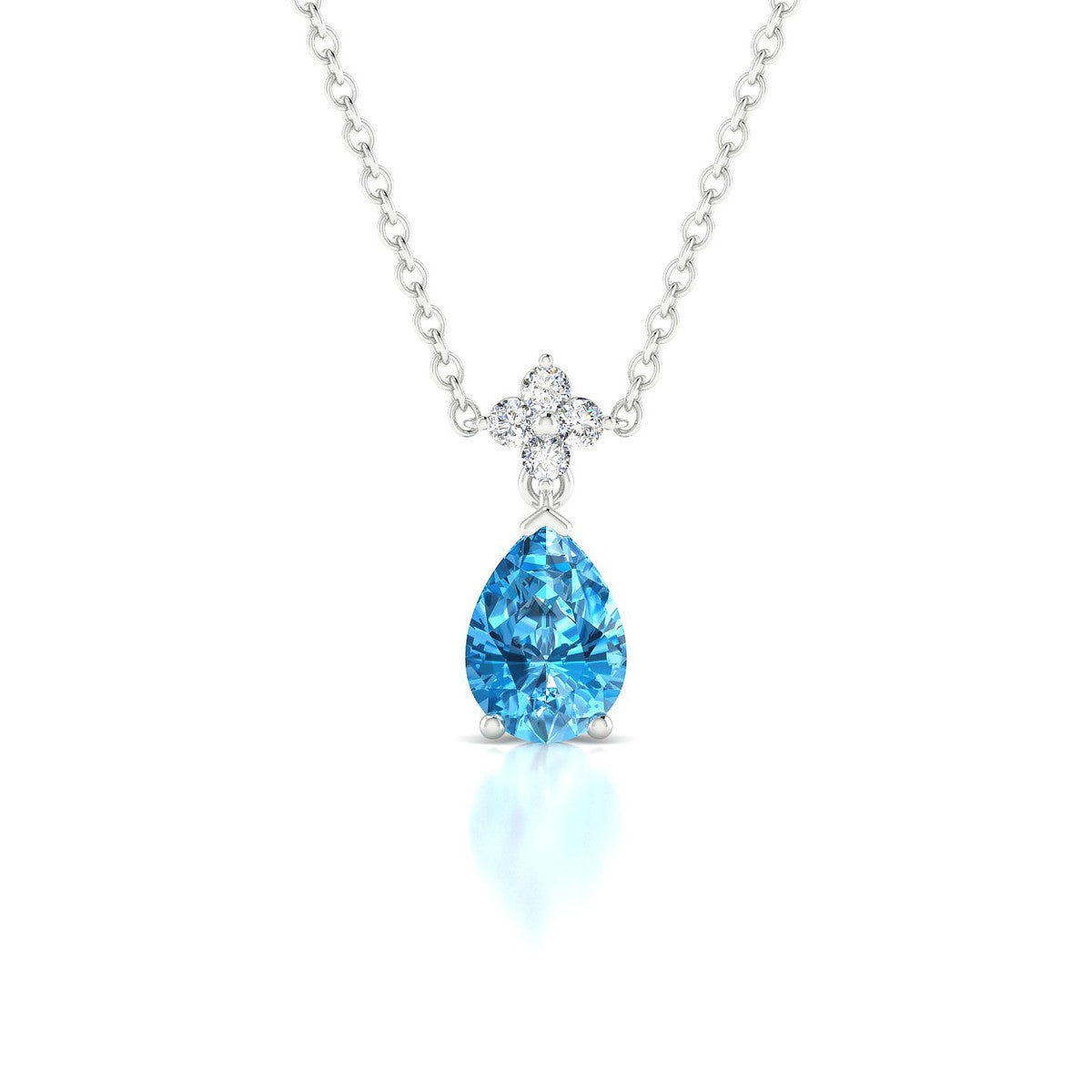 Celestial | 18k White Gold 7 x 5 mm Pear Topaz Pendant