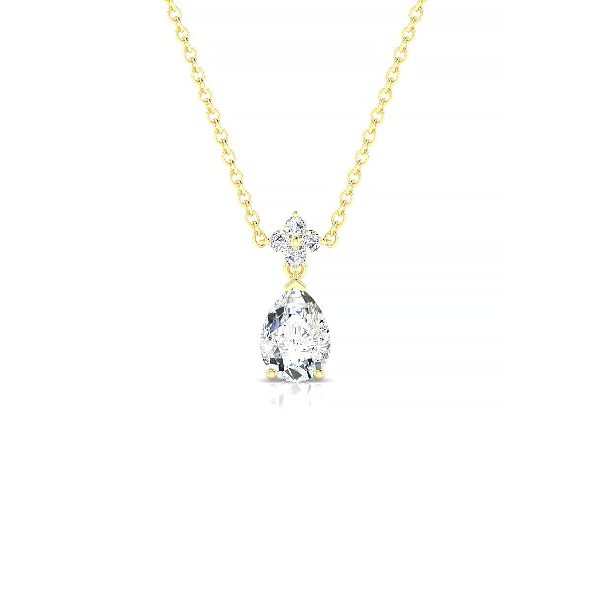Celestial | 18k Yellow Gold 7 x 5 mm Pear Diamond Pendant