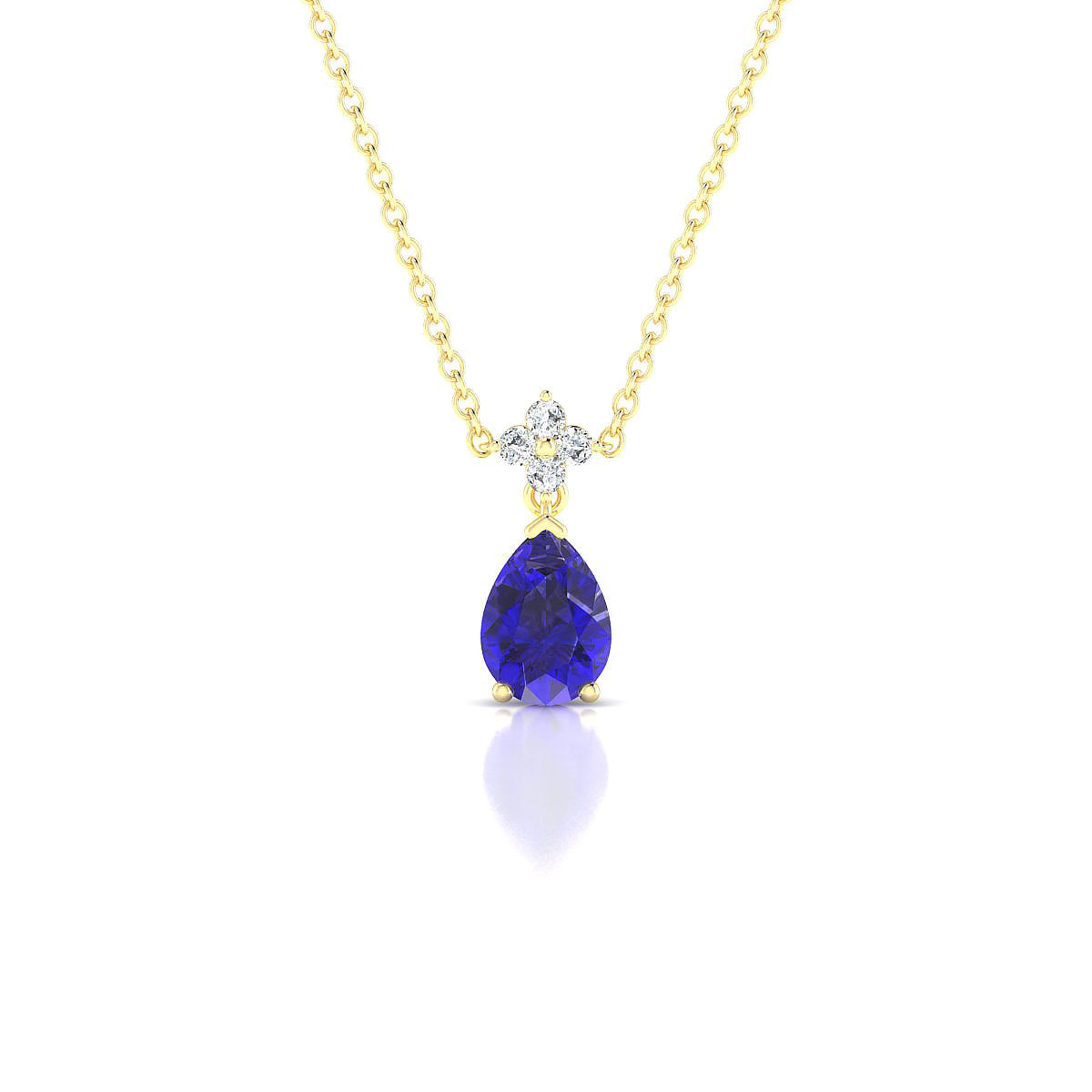Celestial | 18k Yellow Gold 7 x 5 mm Pear Tanzanite Pendant