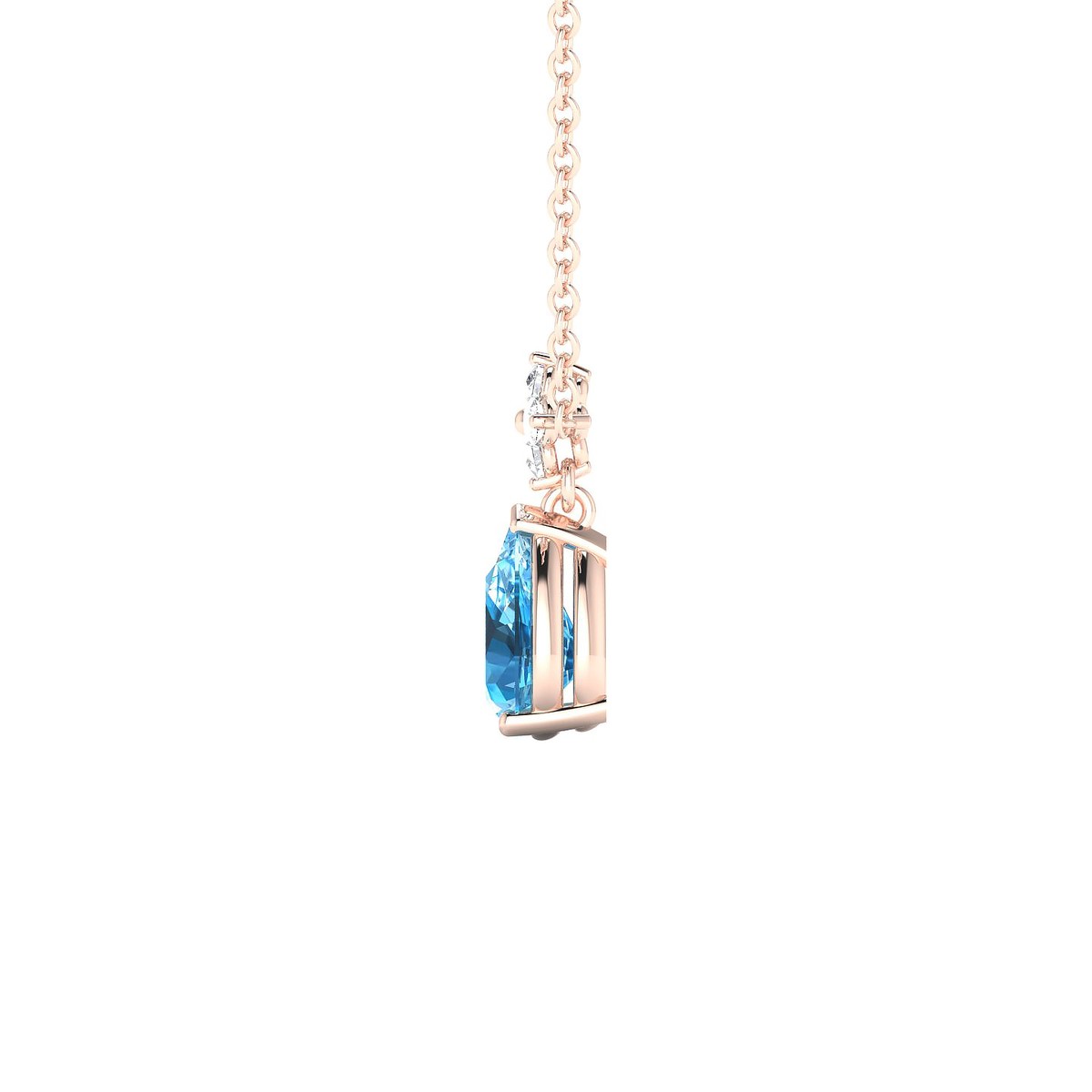 Celestial | 18k Rose Gold 7 x 5 mm Pear Topaz Pendant