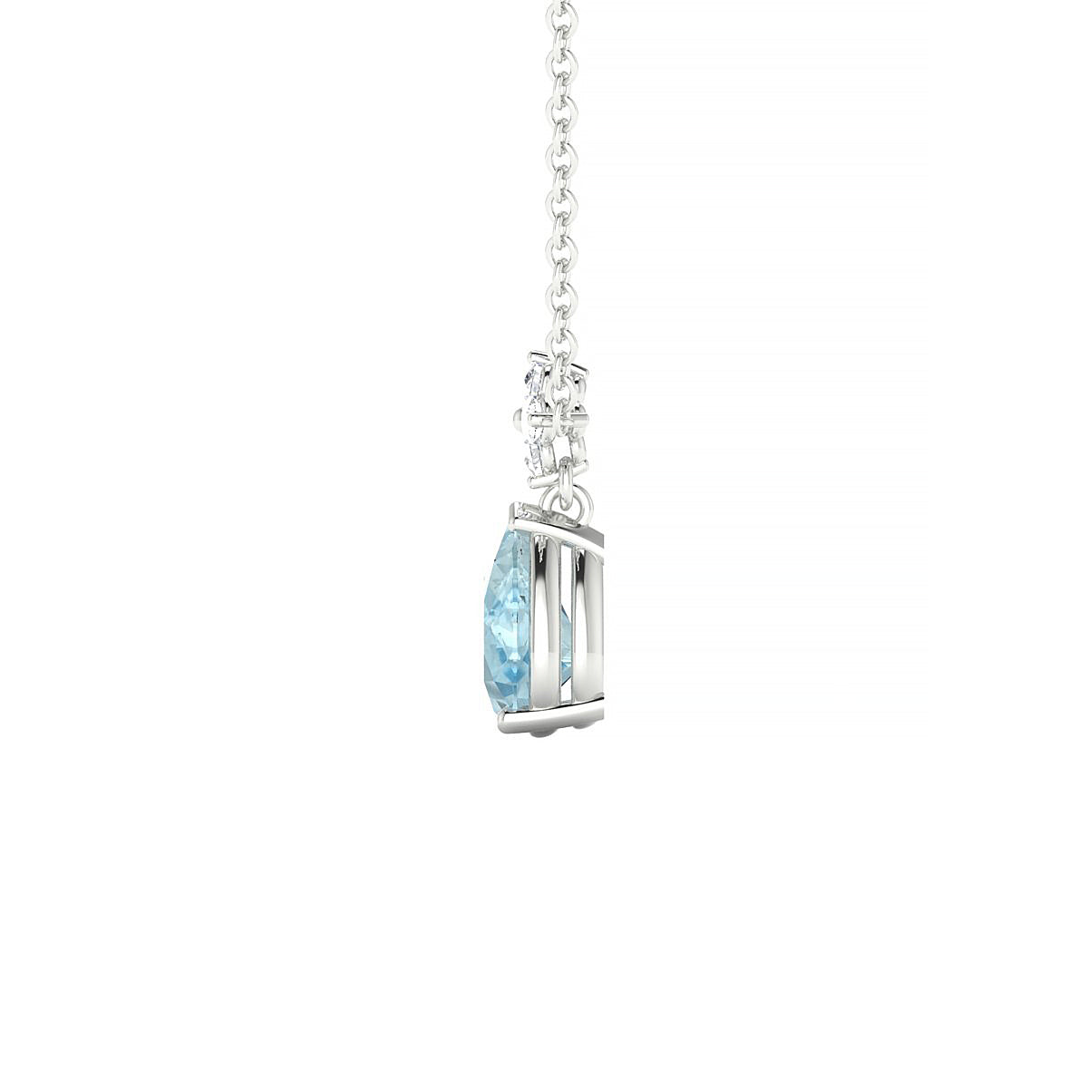 Celestial | 18k White Gold 7 x 5 mm Pear Aquamarine Pendant