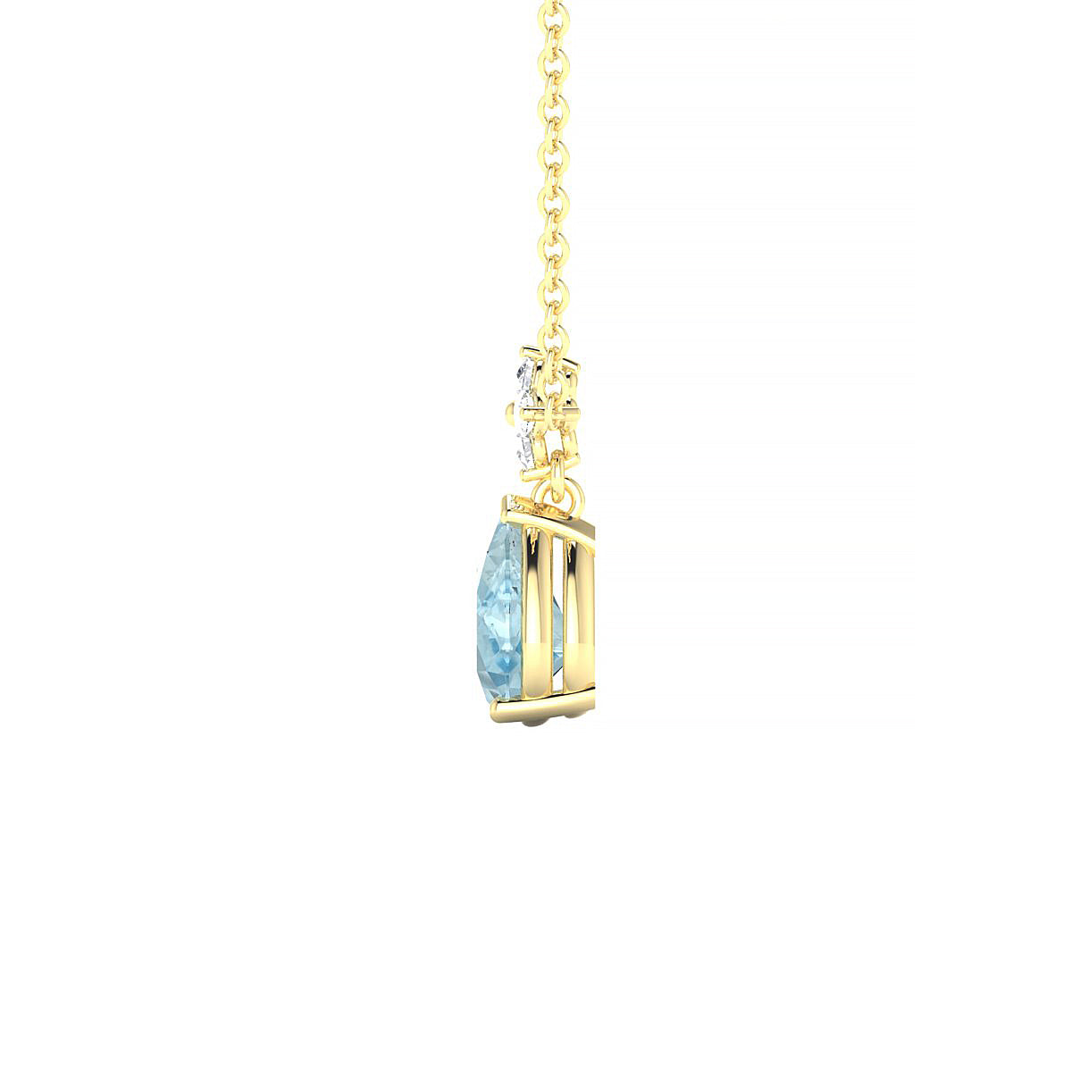 Celestial | 18k Yellow Gold 7 x 5 mm Pear Aquamarine Pendant