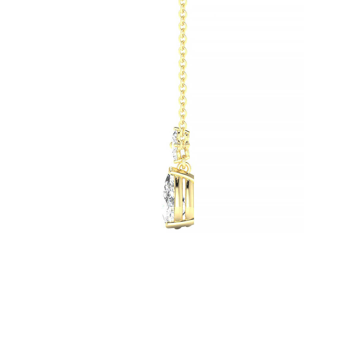 Celestial | 18k Yellow Gold 7 x 5 mm Pear Diamond Pendant