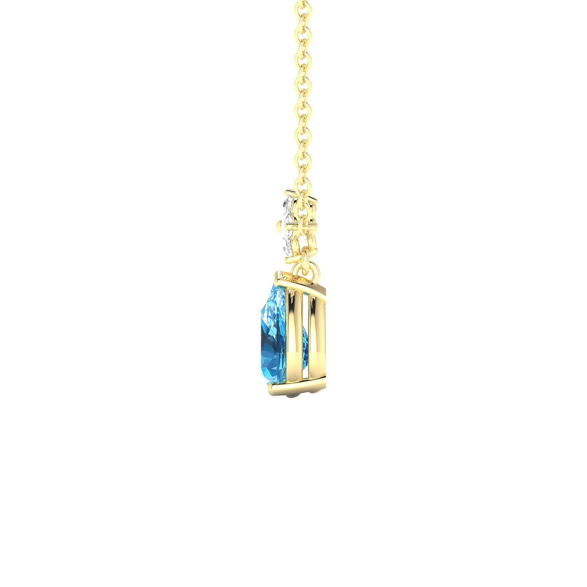 Celestial | 18k Yellow Gold 7 x 5 mm Pear Topaz Pendant