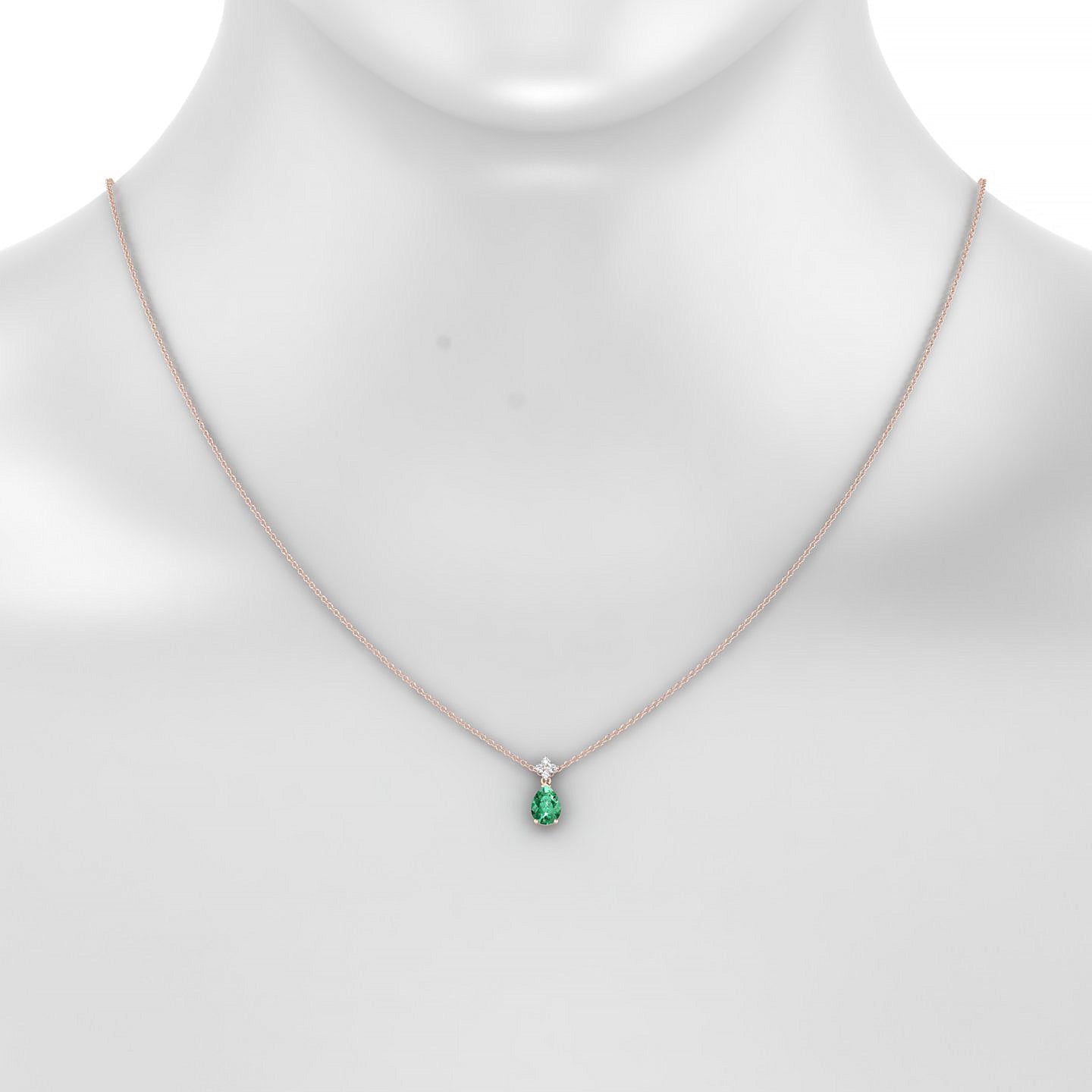 Celestial | 18k Rose Gold 7 x 5 mm Pear Emerald Pendant
