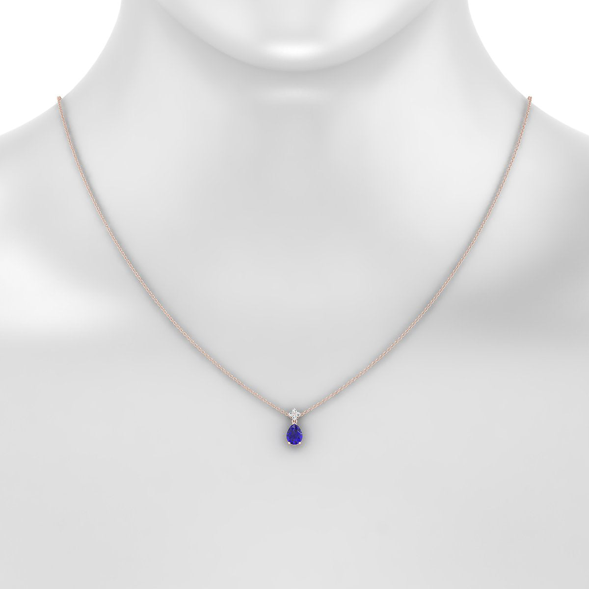 Celestial | 18k Rose Gold 7 x 5 mm Pear Tanzanite Pendant