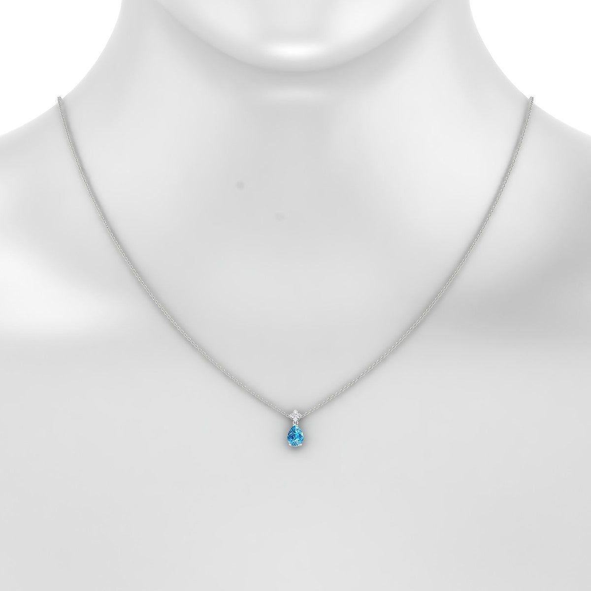 Celestial | 18k White Gold 7 x 5 mm Pear Topaz Pendant