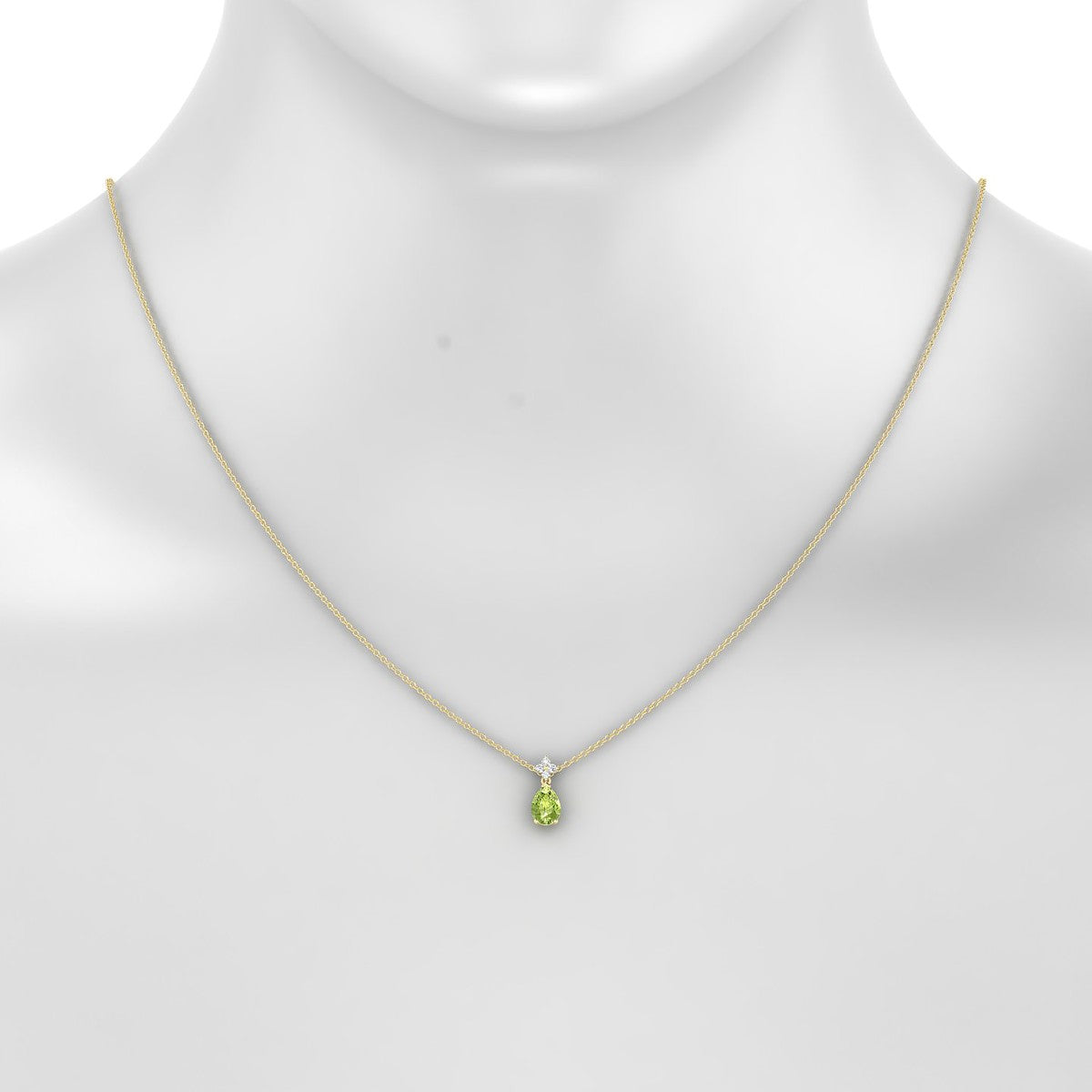 Celestial | 18k Yellow Gold 7 x 5 mm Pear Peridot Pendant