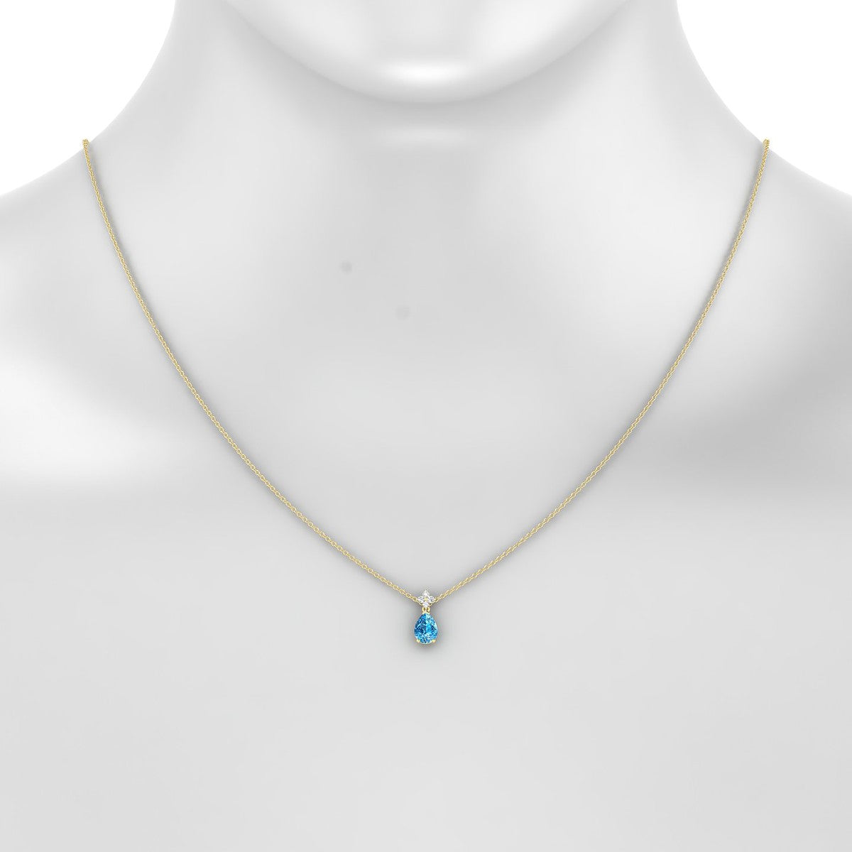 Celestial | 18k Yellow Gold 7 x 5 mm Pear Topaz Pendant