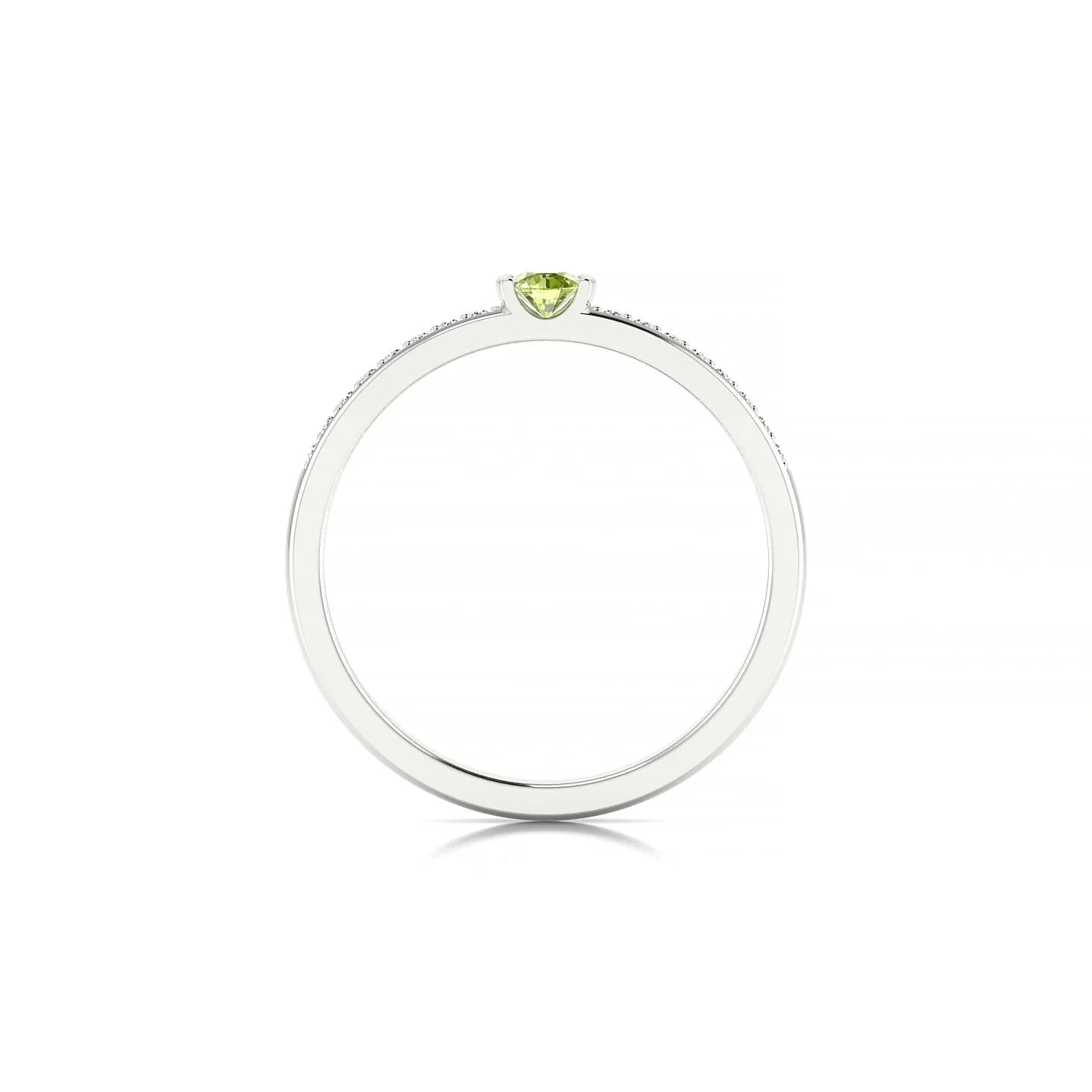 Crest | 18k White Gold 3 mm Round Peridot Ring