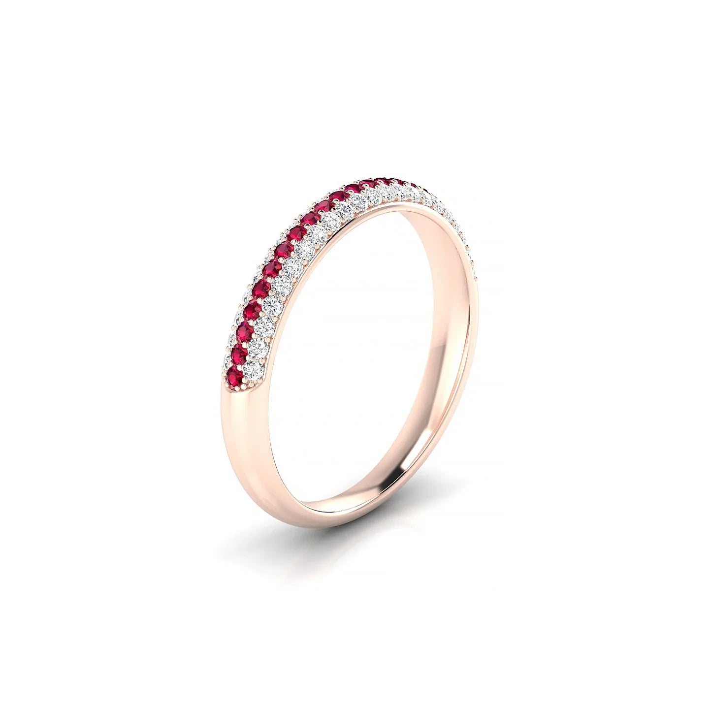Dawn | 18k Rose Gold 1.1 mm Round Ruby & Diamond Ring