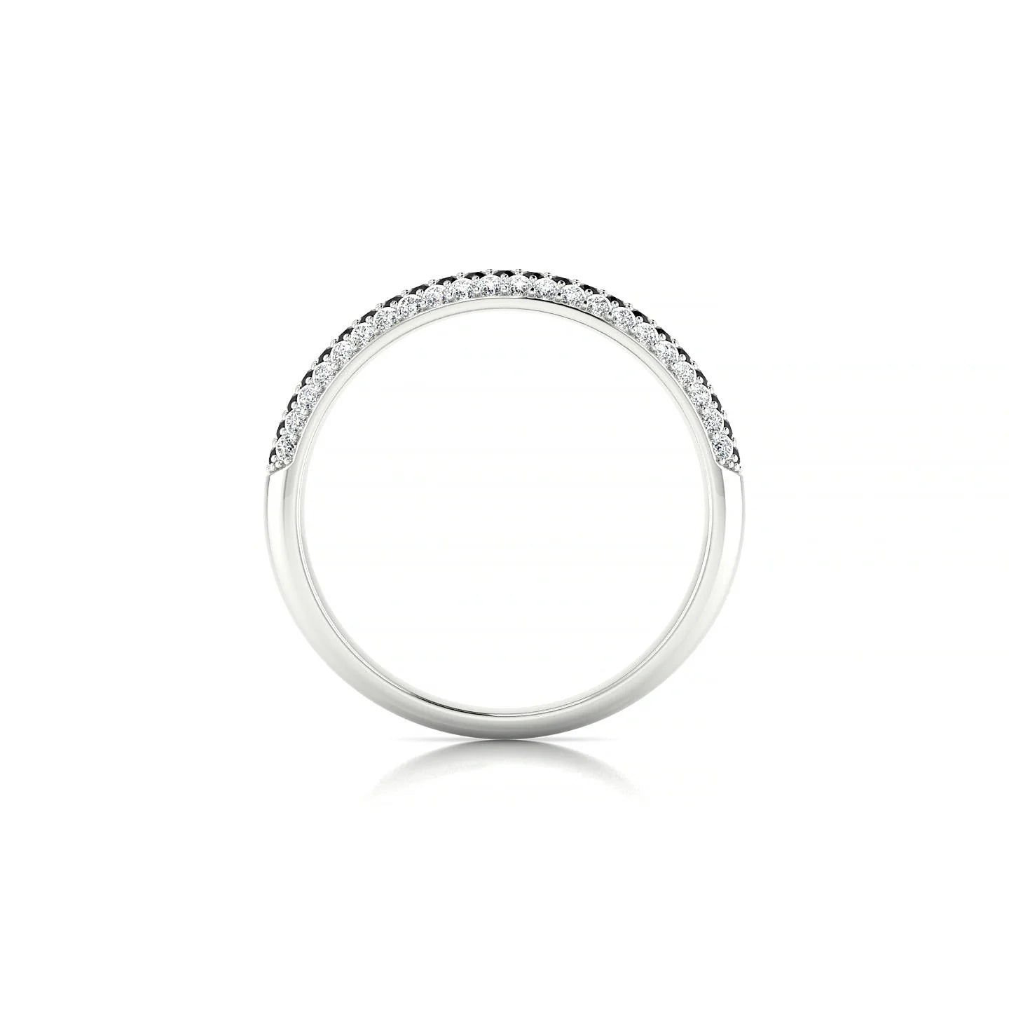 Dawn | 18k White Gold 1.1 mm Round Black Diamond & Diamond Ring