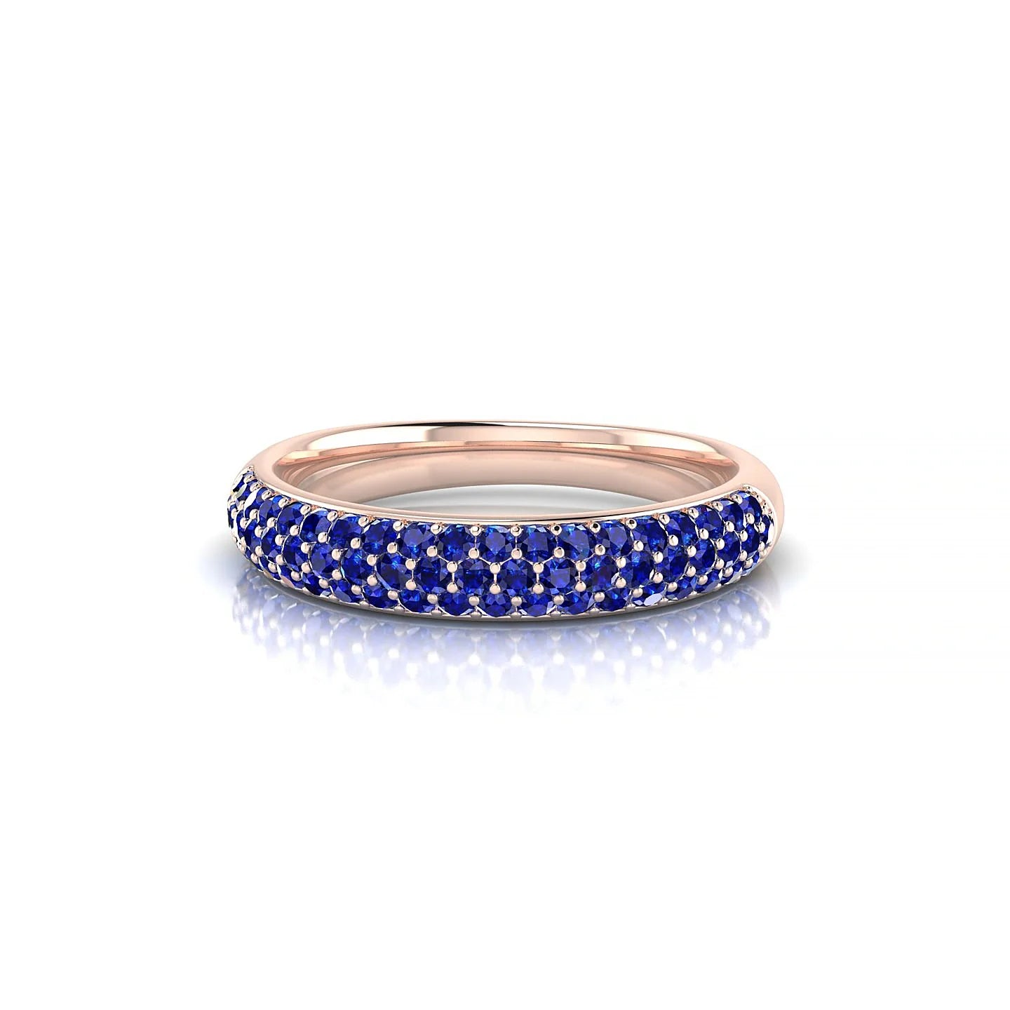 Dawn | 18k Rose Gold 1.3 mm Round Sapphire Ring