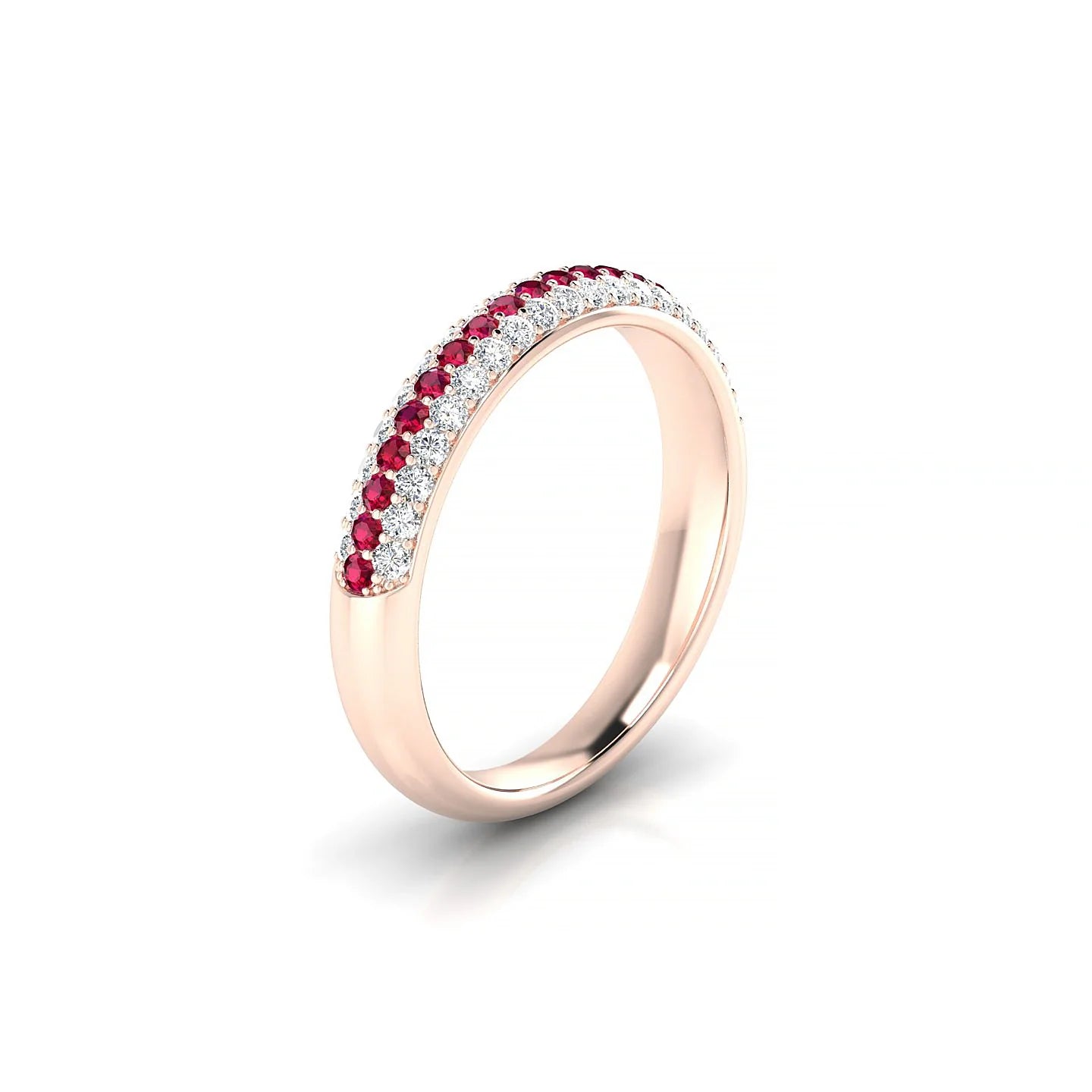 Dawn | 18k Rose Gold 1.3 mm Round Ruby & Diamond Ring