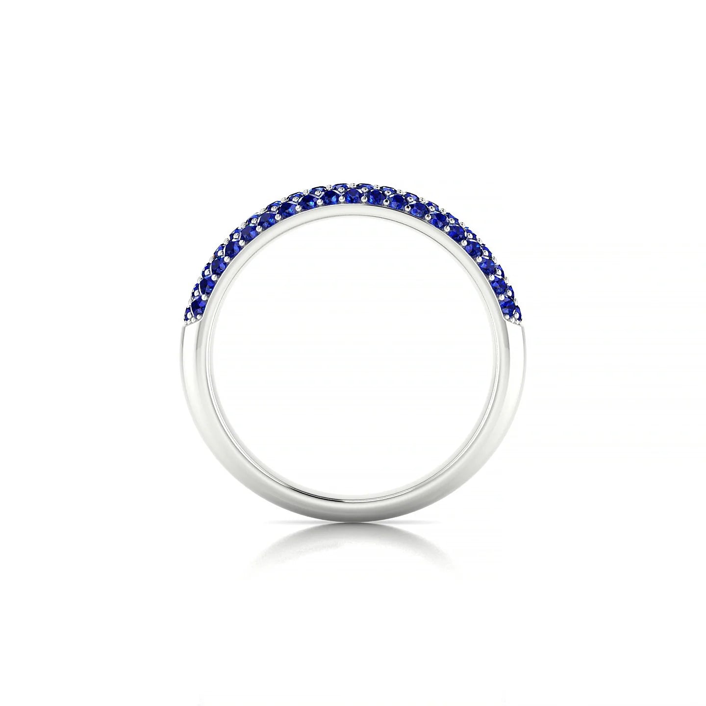 Dawn | 18k White Gold 1.3 mm Round Sapphire Ring