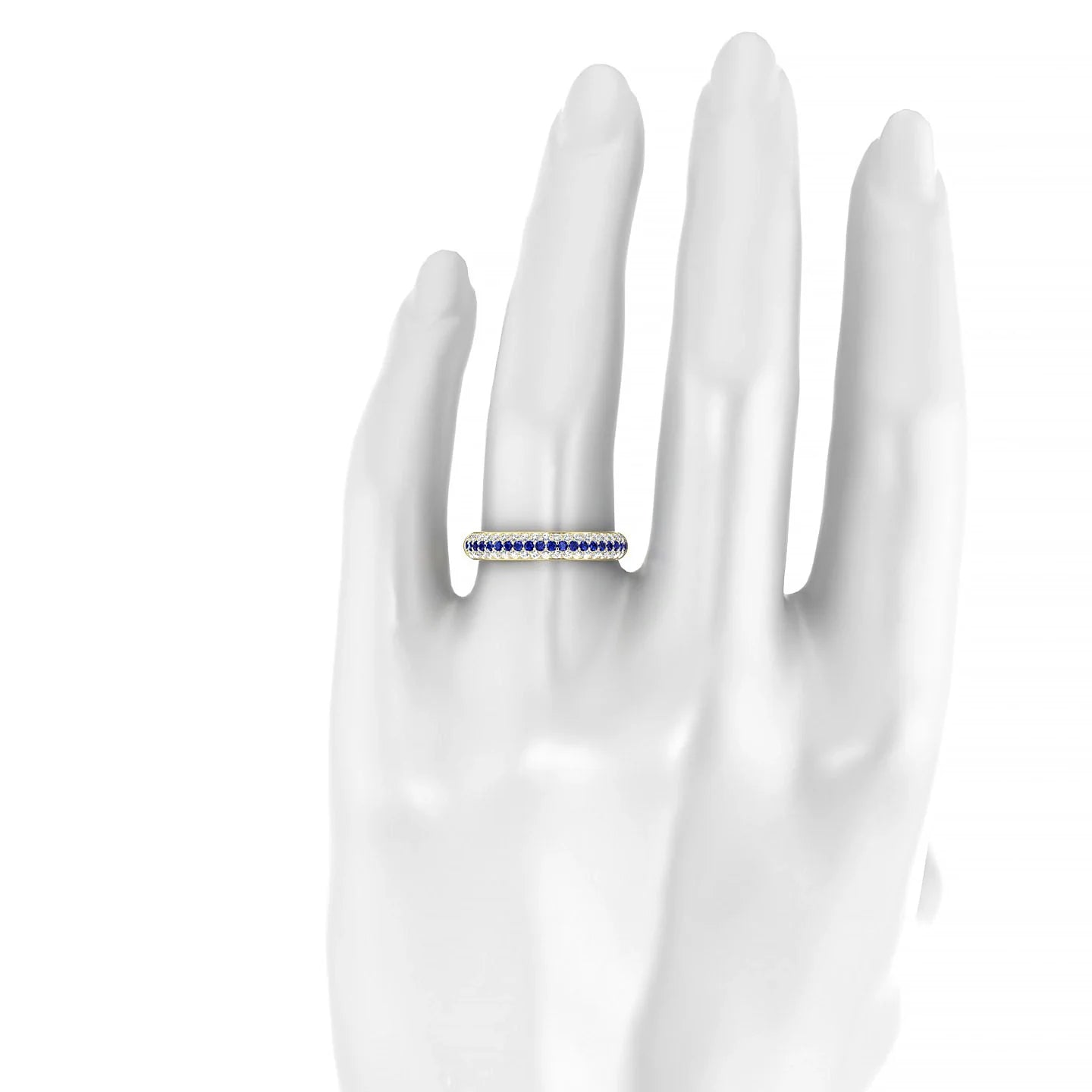 Dawn | 18k Yellow Gold 1.3 mm Round Sapphire & Diamond Ring