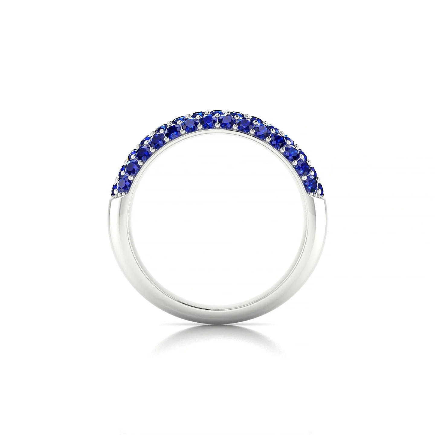 Dawn | 18k White Gold 1.7 mm Round Sapphire Ring