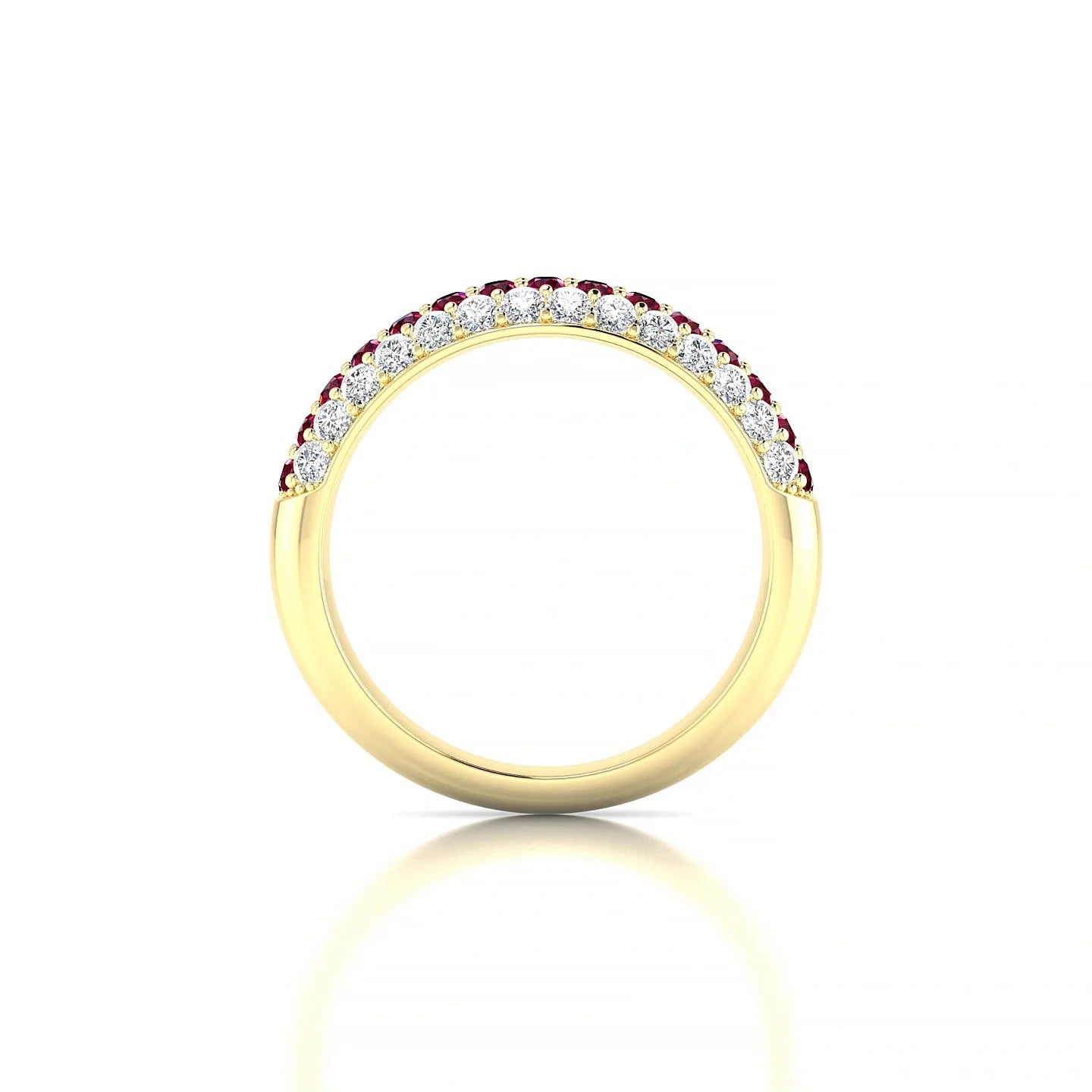 Dawn | 18k Yellow Gold 1.7 mm Round Ruby & Diamond Ring
