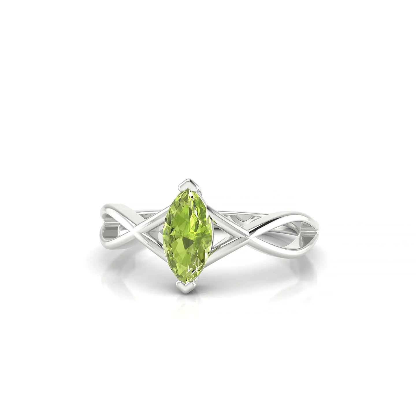 Daze | 18k White Gold 8 x 4 mm Marquise Peridot Ring
