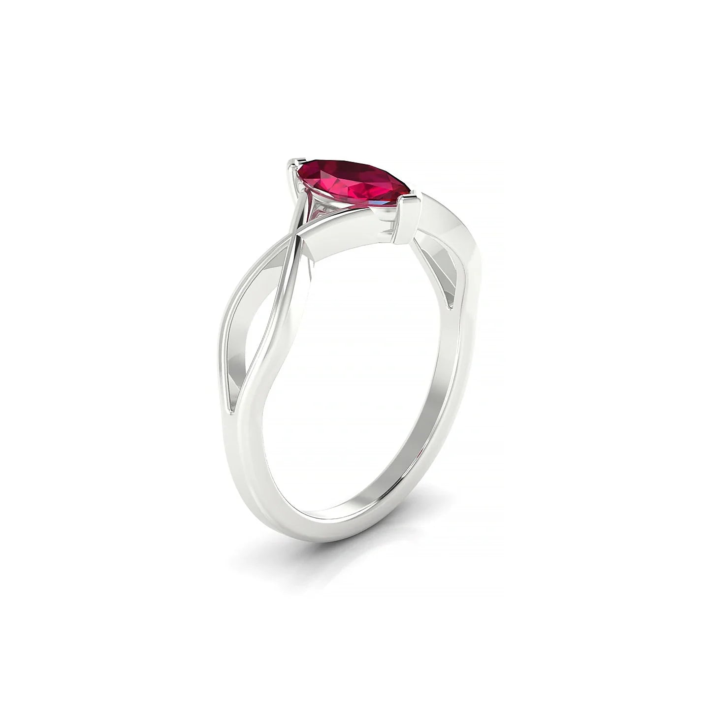 Daze | 18k White Gold 8 x 4 mm Marquise Ruby Ring