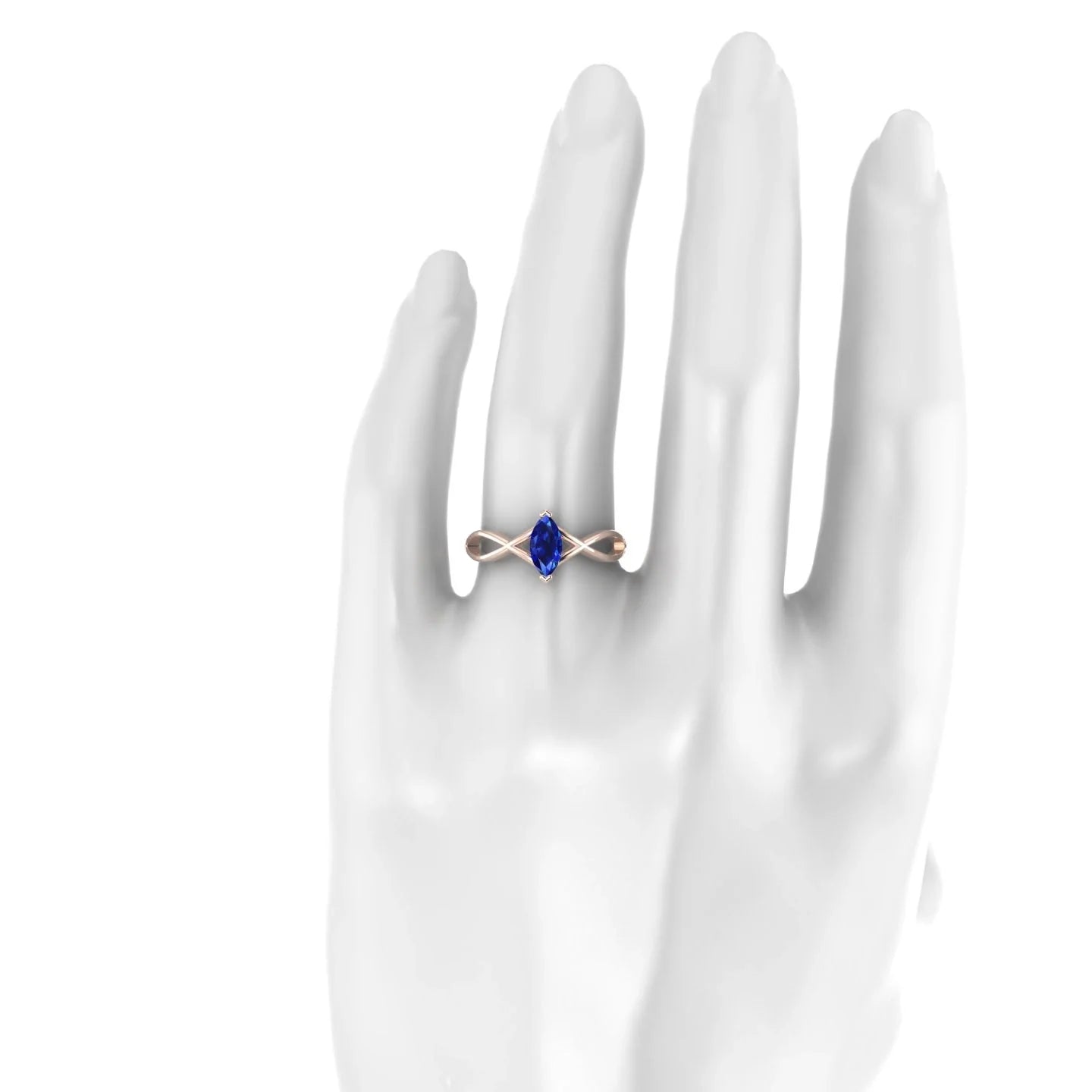 Daze | 18k Rose Gold 8 x 4 mm Marquise Sapphire Ring