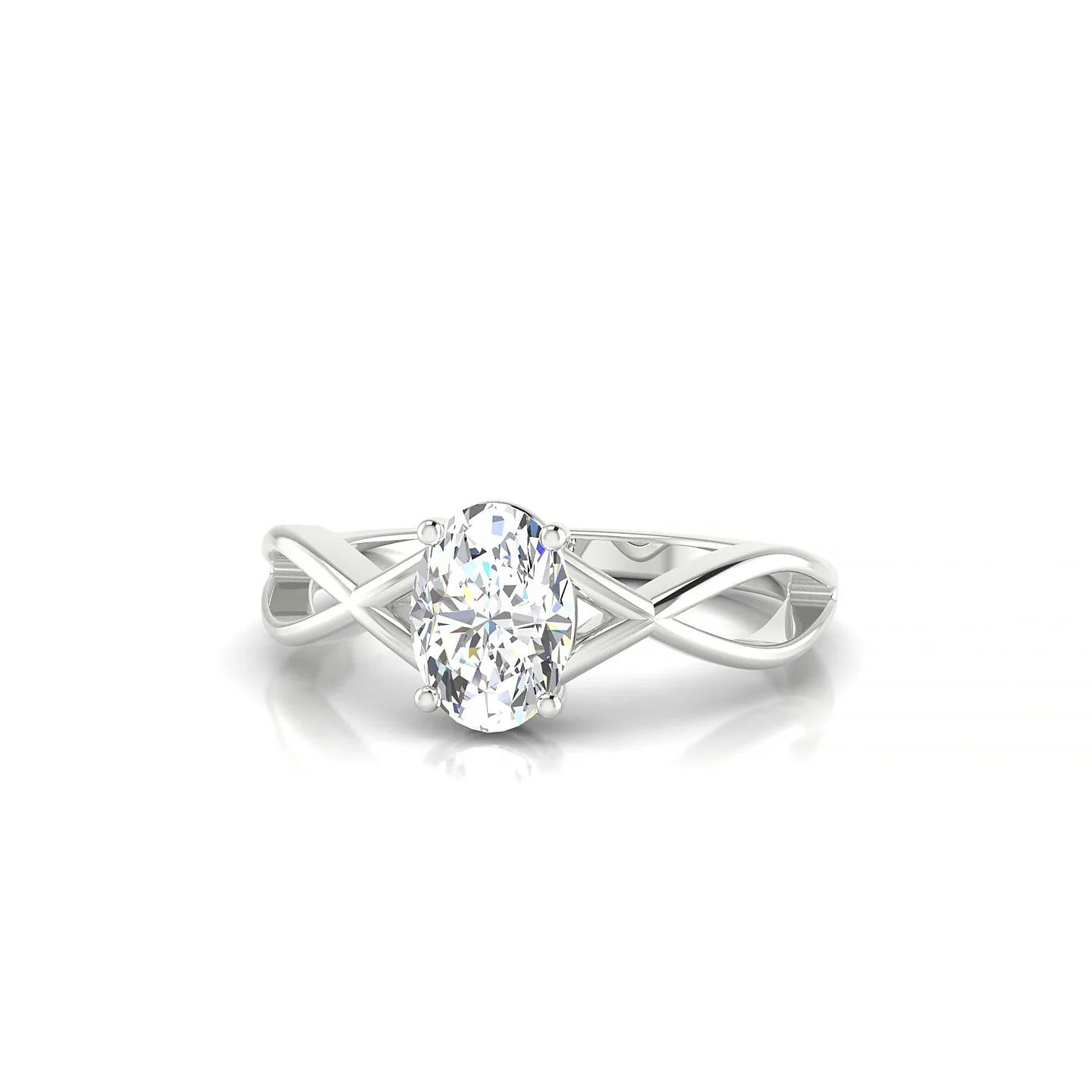 Daze | 18k White Gold 7 x 5 mm Oval Diamond Ring